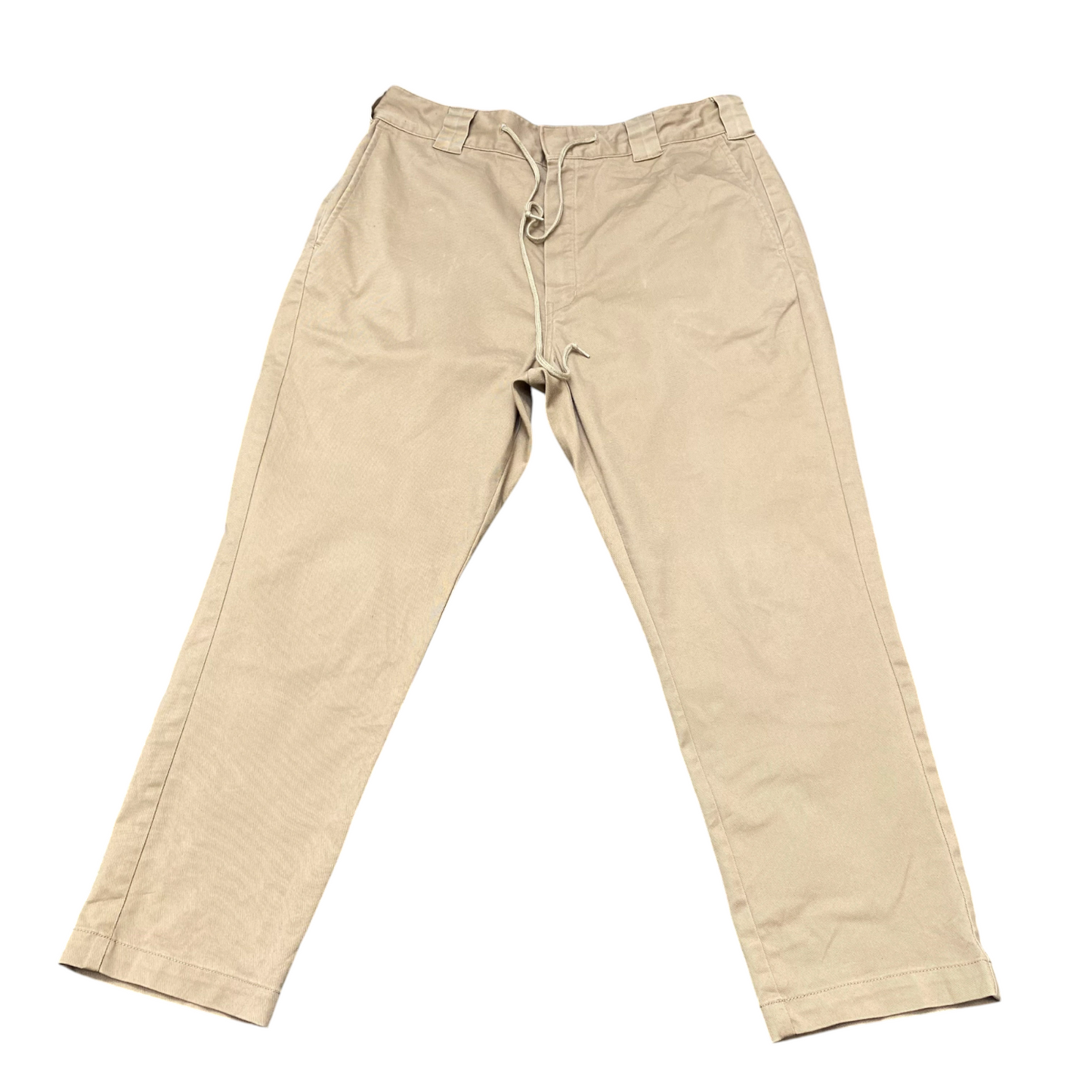 Dickies Trousers Men Medium Beige Straight Fit Slash Pockets Drawstring Workwear