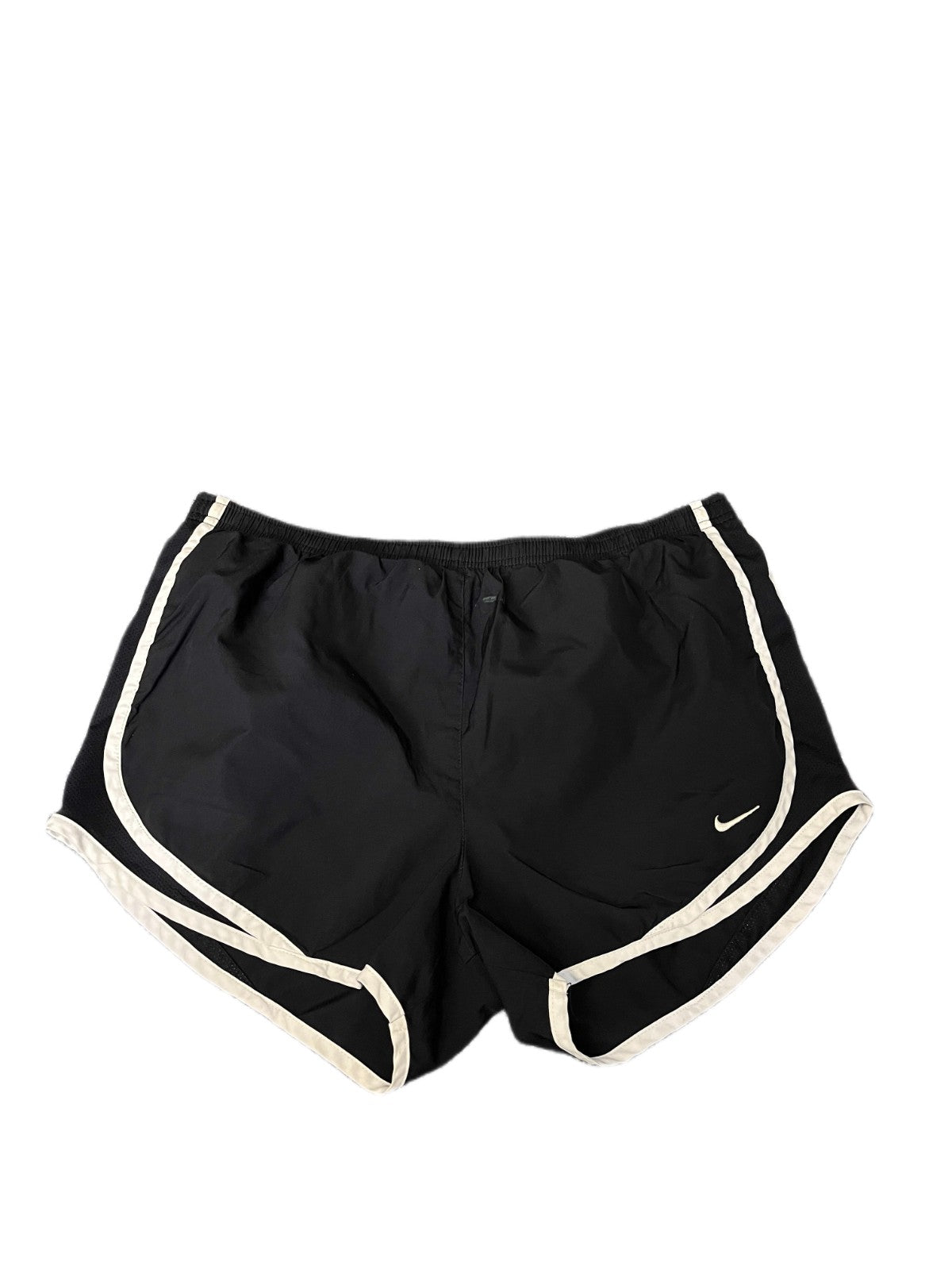 Nike Dri-Fit Running Shorts Fits as Womens L 32" Waist Black Lined Dolphin Hem