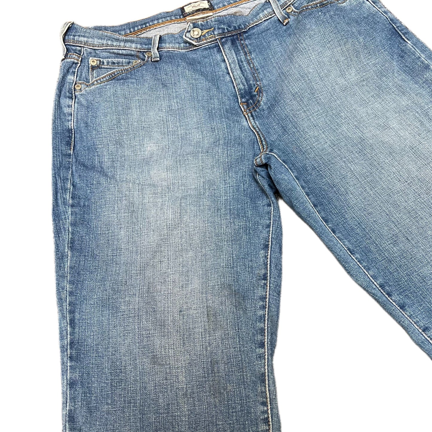Levi's 515 Jean Shorts Fits as Womens XL 33" Waist Blue Denim Mid Rise Red Tab