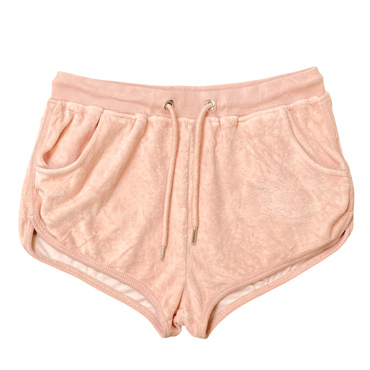 MONOPRIX Fit Sprinter Running Short Women 26W Pink Fleece Elastic Waist Athletic