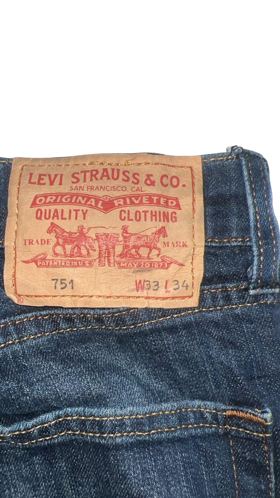 Levi's Jeans Mens Large Blue Denim Straight Fit Medium Wash Pockets Outdoor