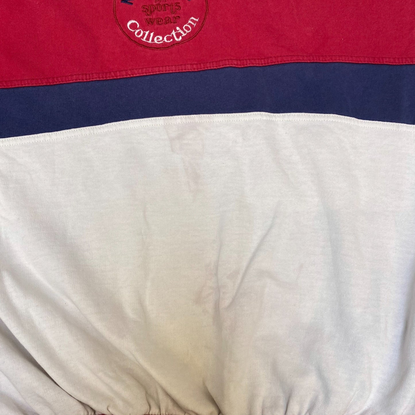 No Problem Sweatshirt Mens Medium Multi Stripes Long Sleeve Crew Neck Pullover