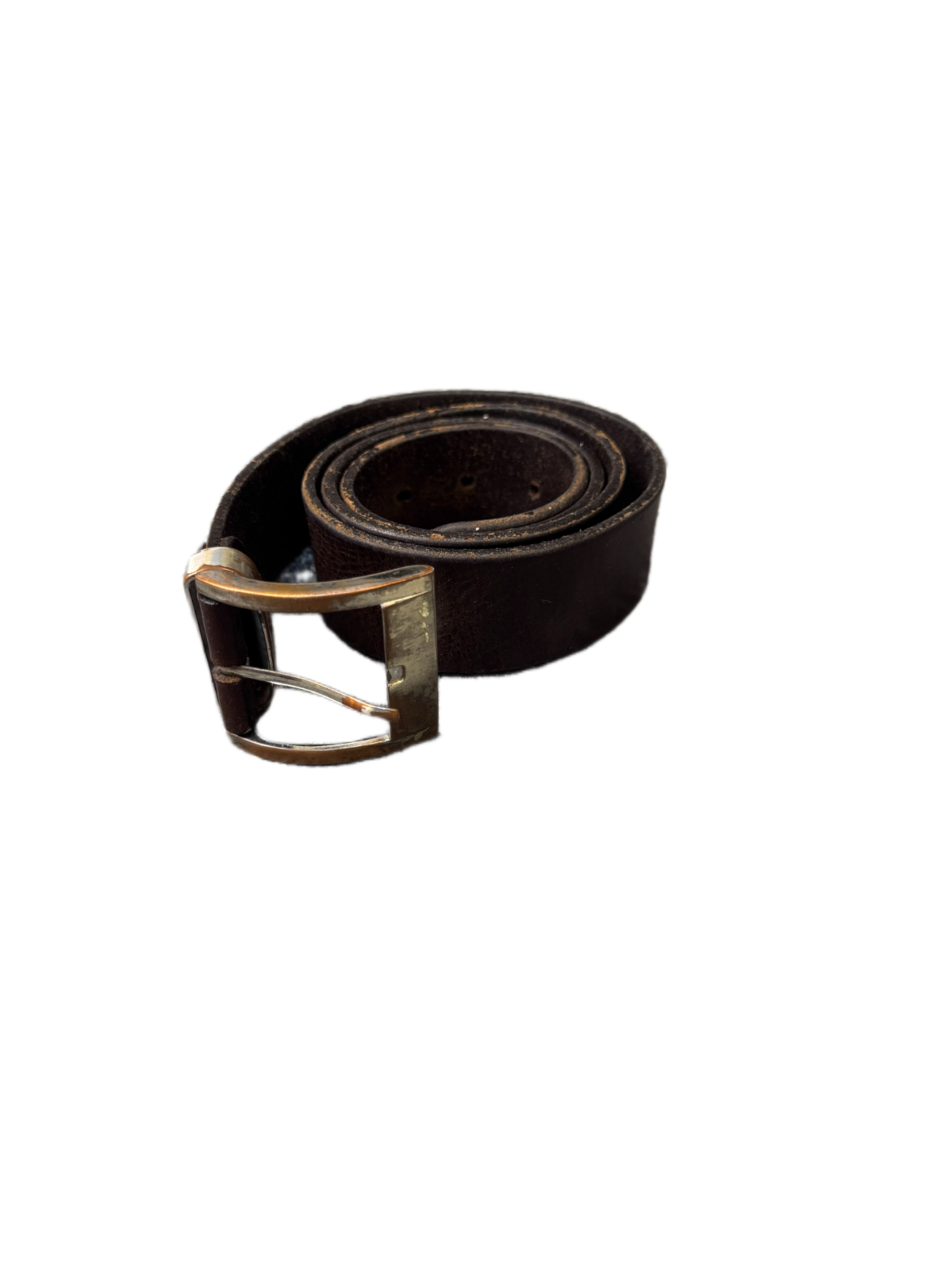Tom Tailor Waist Belt Men Brown Leather Adjustable Silver Pin Buckle 41.5 Inches
