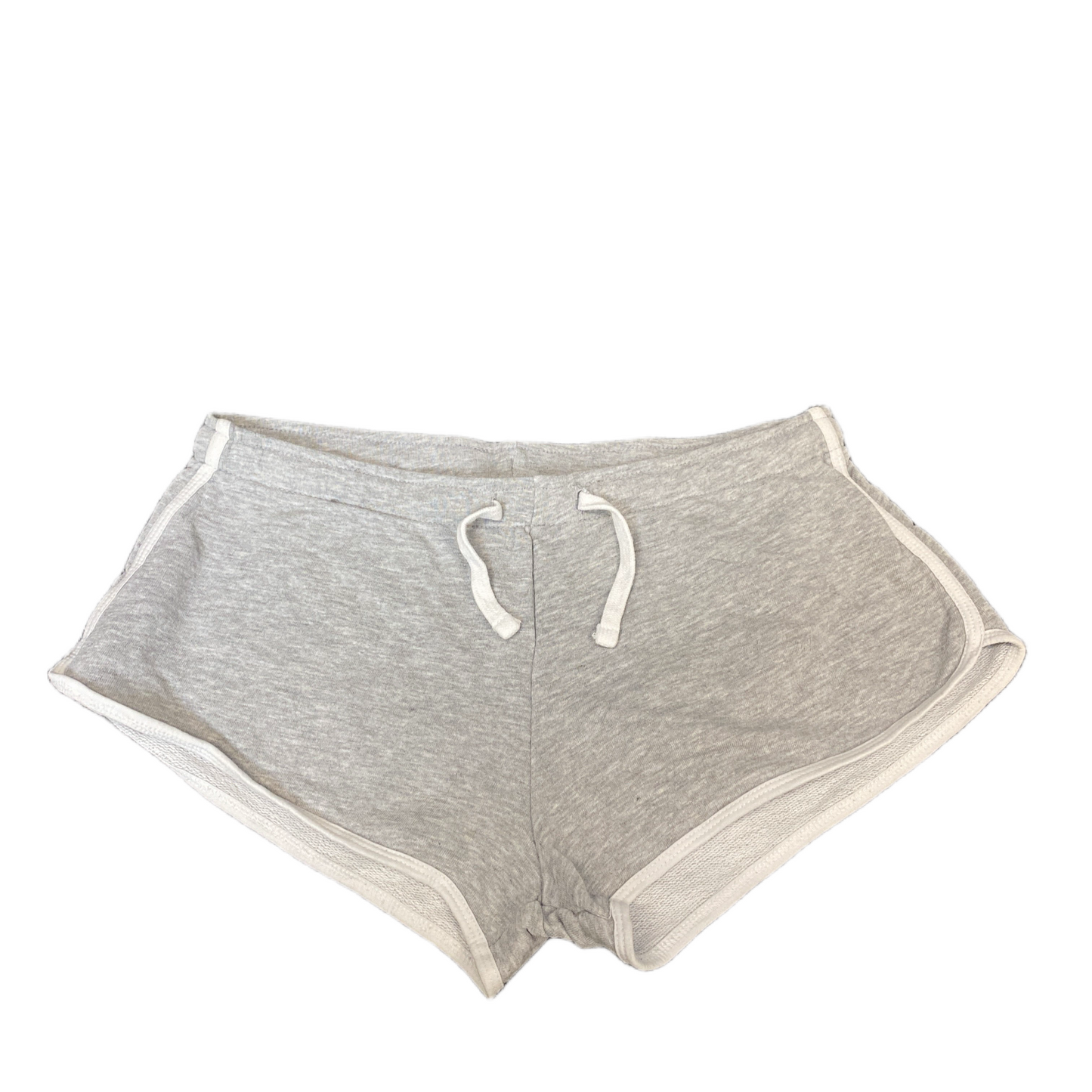 Running Sprinter Shorts Womens L 32" Waist Grey Athletic Gym Workout Dolphin Hem