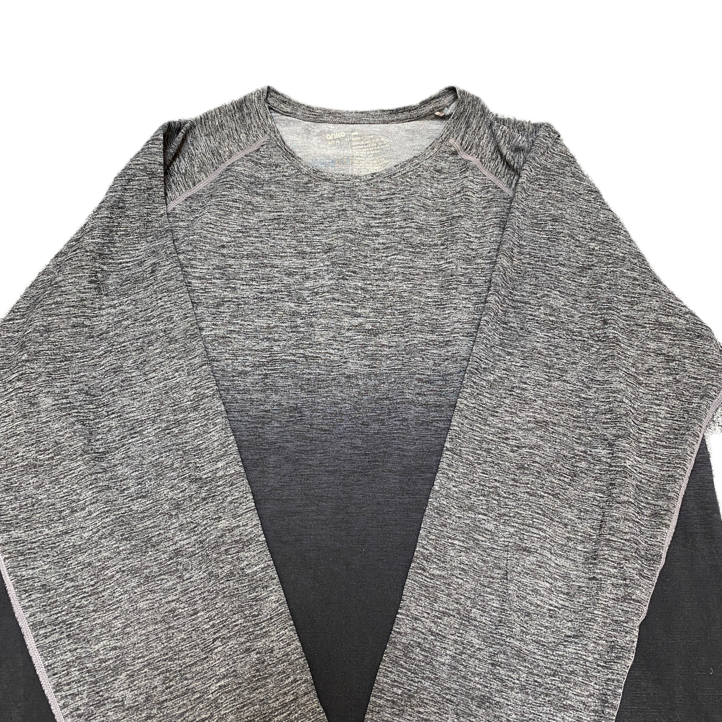 Anko Active T-Shirt Womens M Grey Ombre Gradient 4-Way Stretch Gym Training Tee