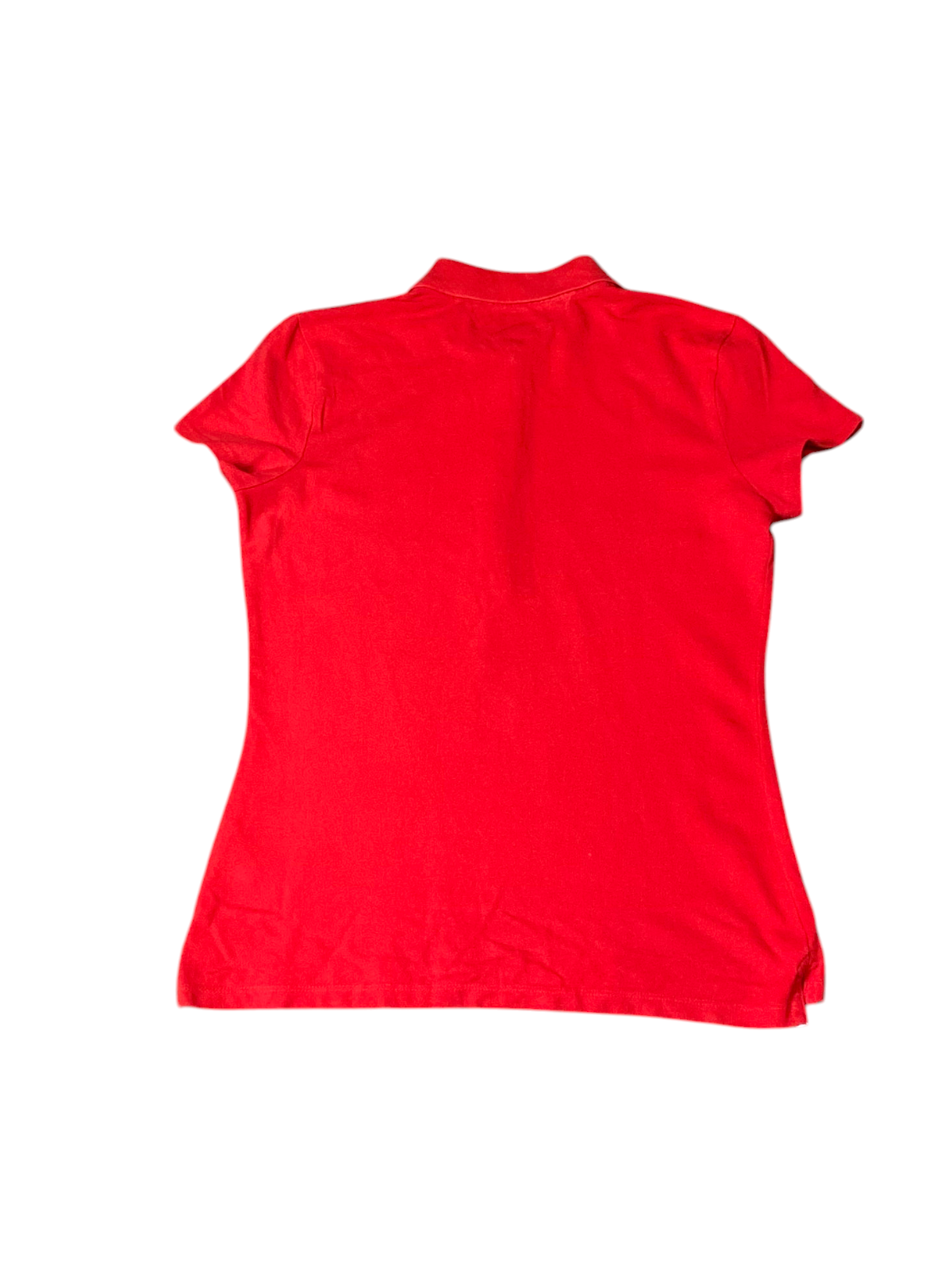 Tommy Hilfiger Polo Shirt Womens M Red High Low Short Sleeve Golf Performance