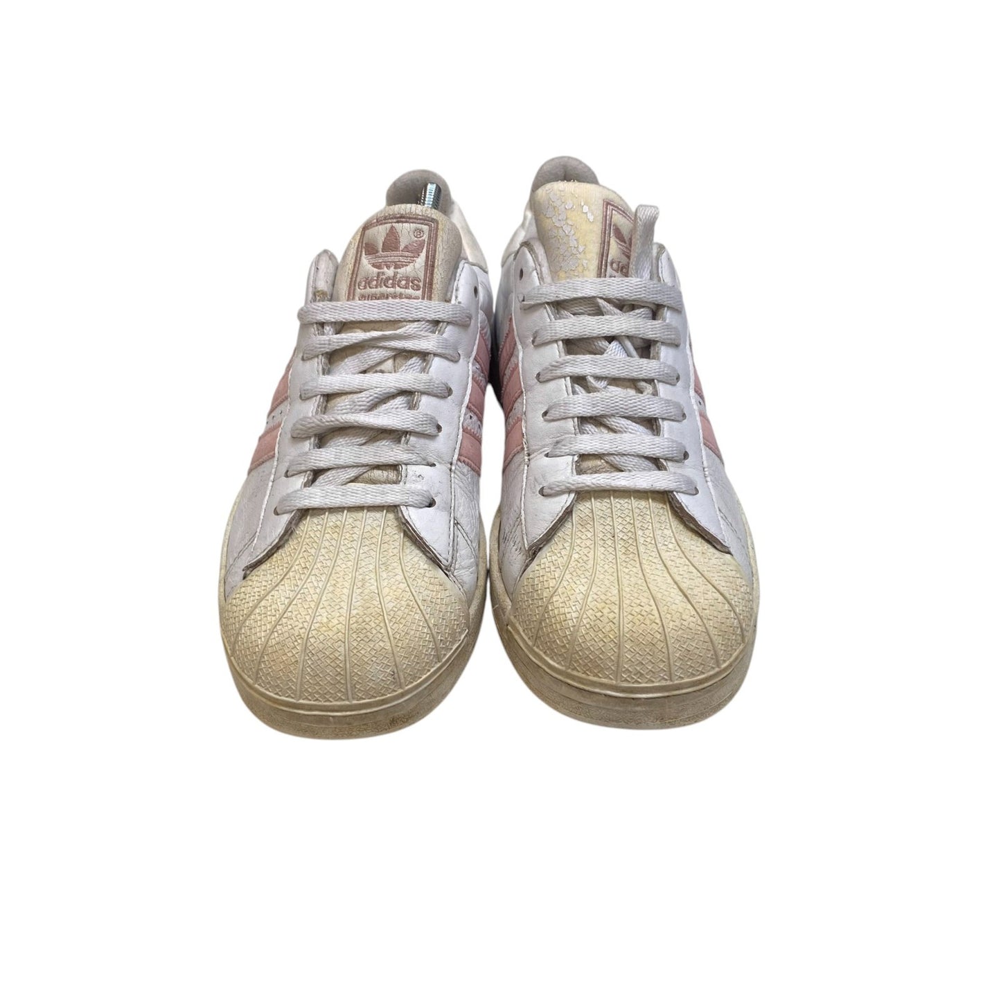 Adidas Originals Athletic Sneakers Women's UK 7.5 White Pink Classic Lace Up