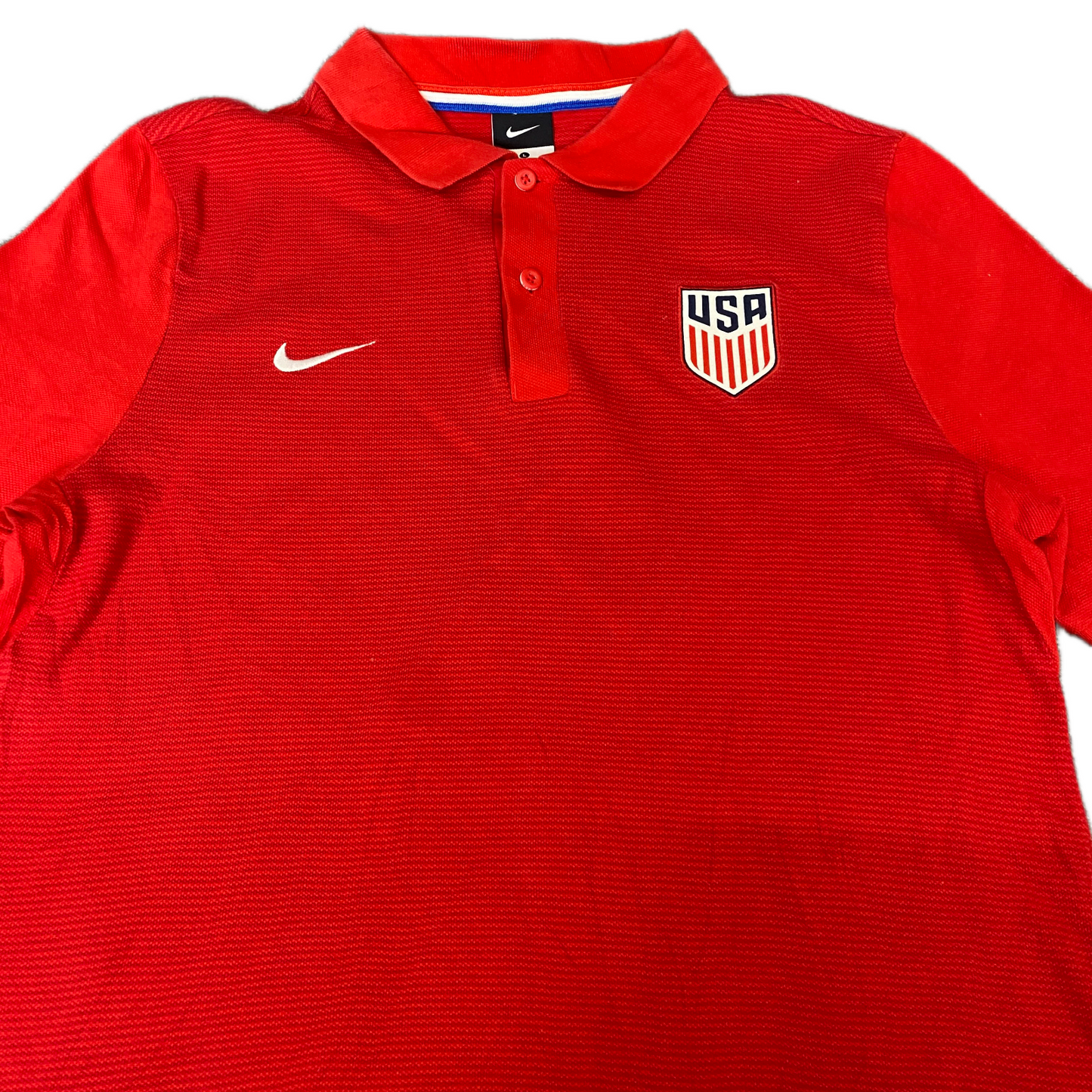 National Team U.S. Soccer Nike Football Sports Polo Shirt Mens Small Red Popover
