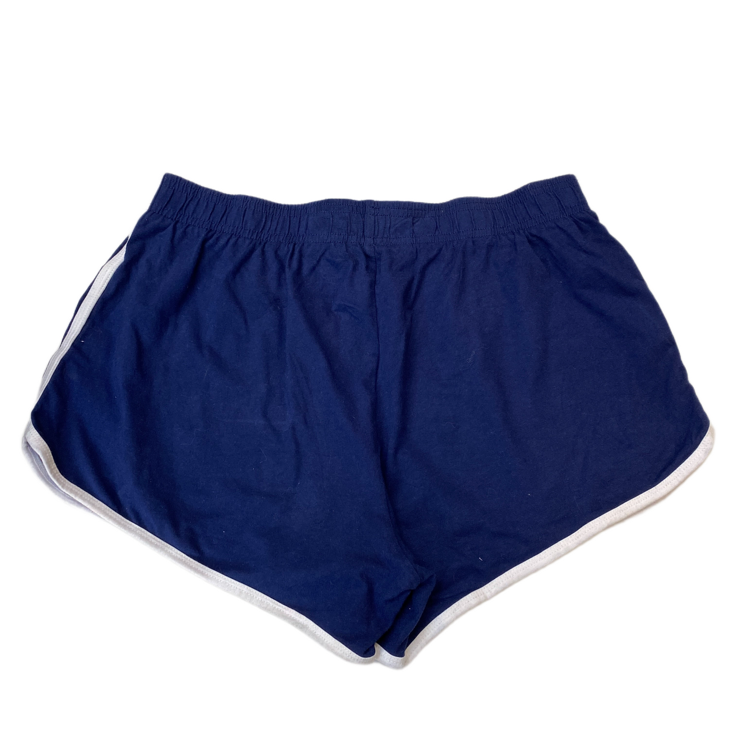 Running Sprinter Shorts Womens L 30" Waist Blue Athletic Gym Workout Dolphin Hem