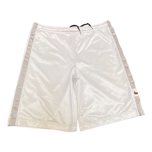 Nike Running Shorts Men M White Knit Textured Elastic Waist Drawstring Athletic