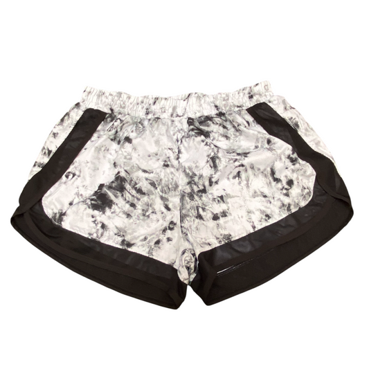 Sprinter Running Shorts M Black White Tie Dye Elastic Waist Athletic