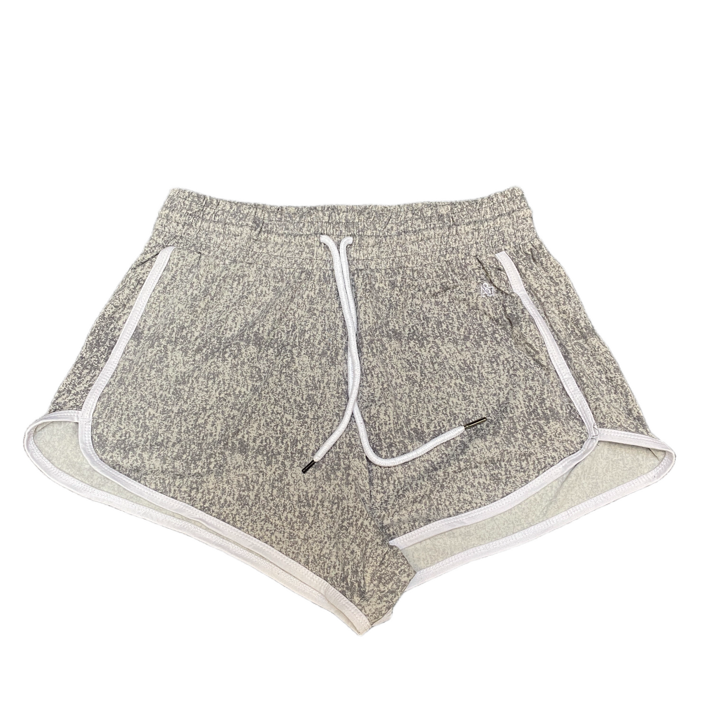 Running Sprinter Shorts Womens L 28" Waist Grey Athletic Gym Workout Dolphin Hem