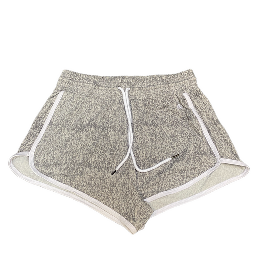 Running Sprinter Shorts Womens L 28" Waist Grey Athletic Gym Workout Dolphin Hem
