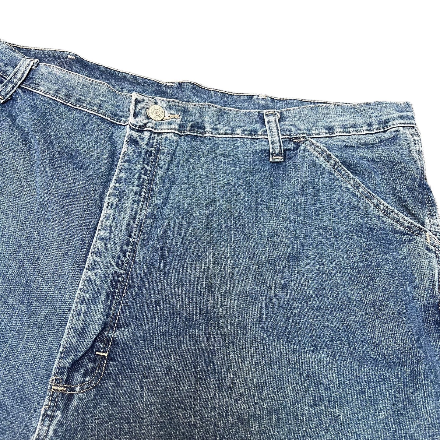 Wrangler Carpenter Shorts Fits as Mens XL 42" Waist Blue Denim Utility Outdoor