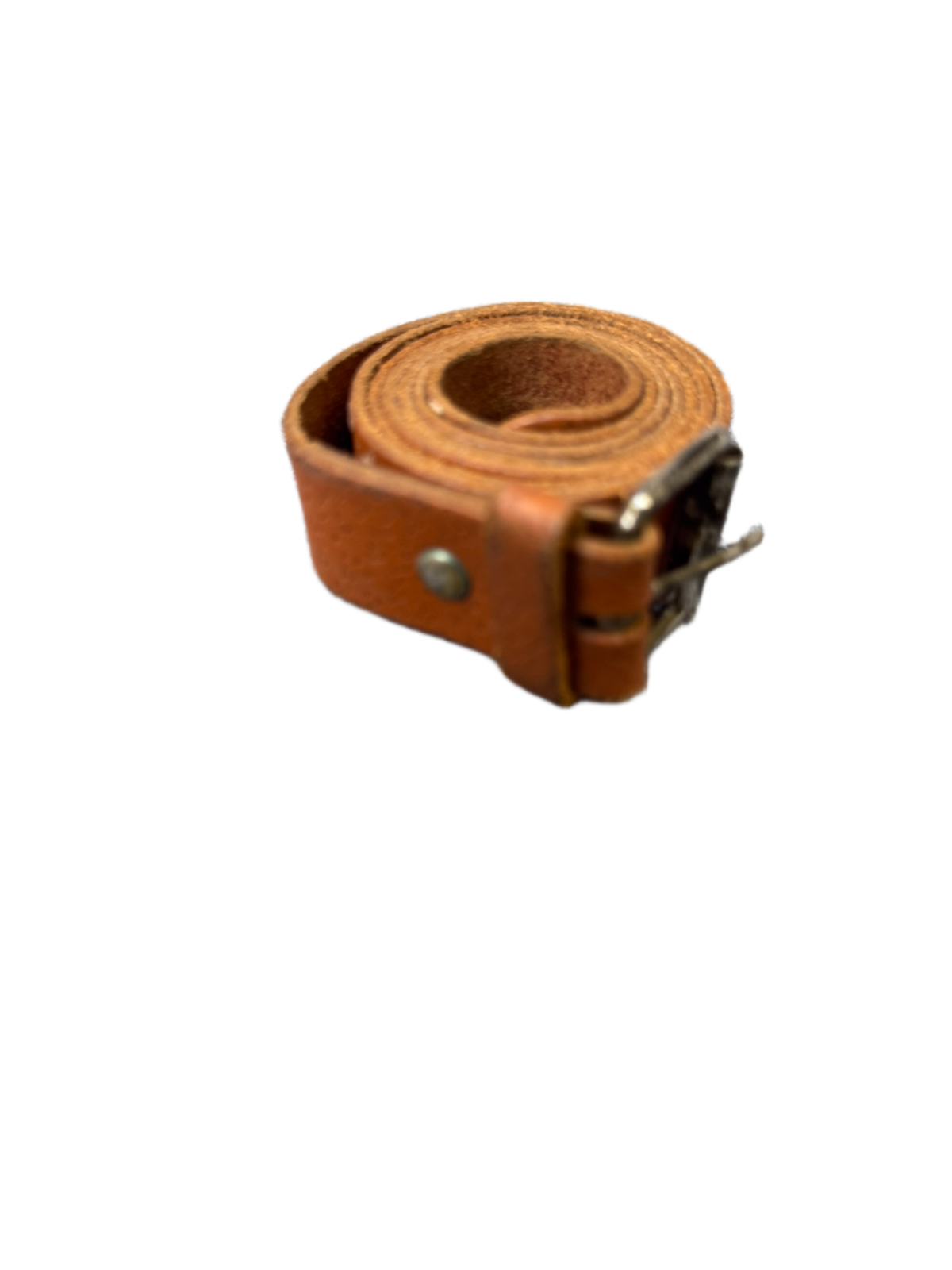 Waist Belt Men Brown Leather Adjustable Silver Pin Roller Buckle 36.5 inches