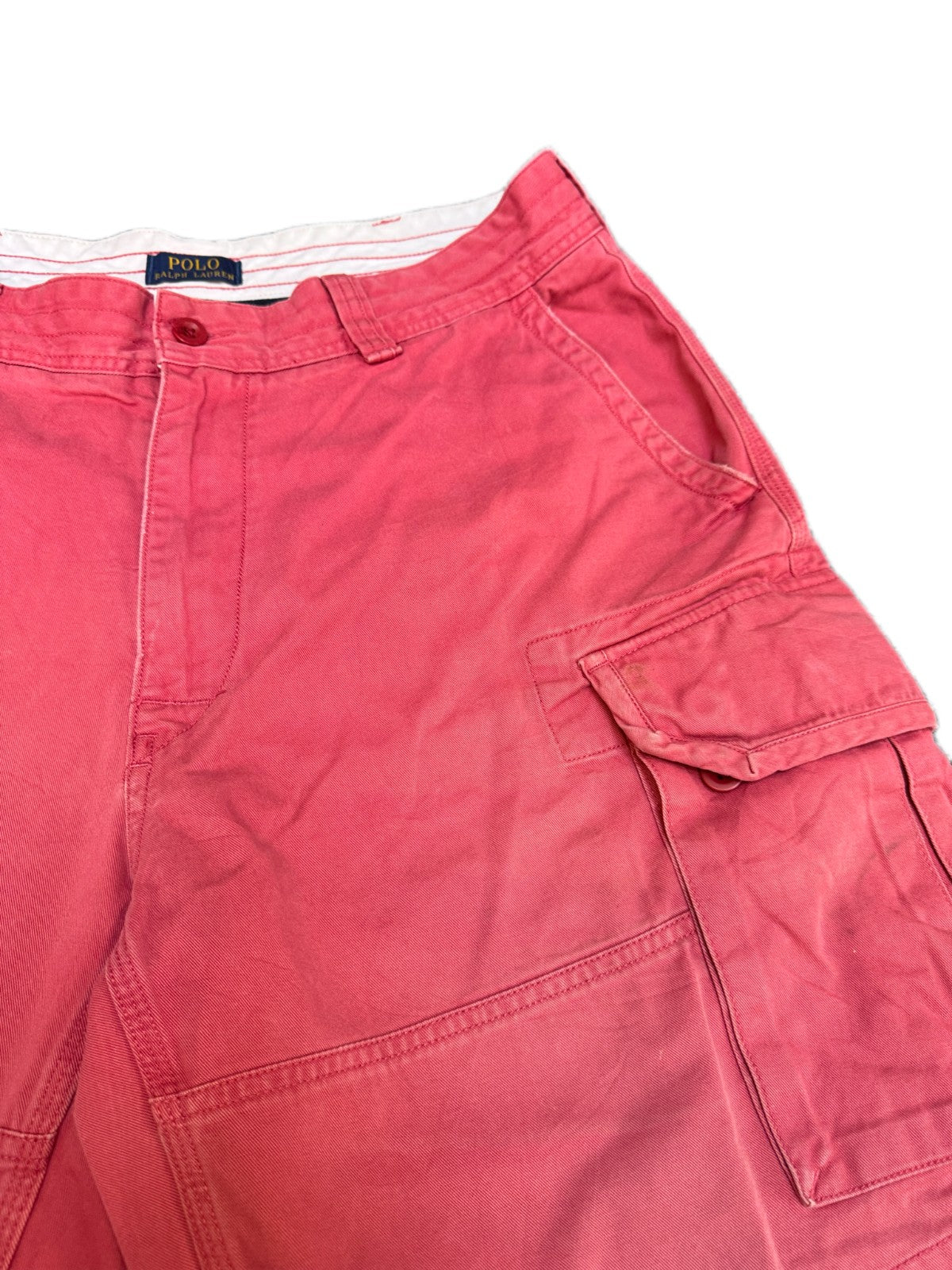 Polo Ralph Lauren Cargo Shorts Fits as Mens XL 37" Waist Red Hiking Outdoor