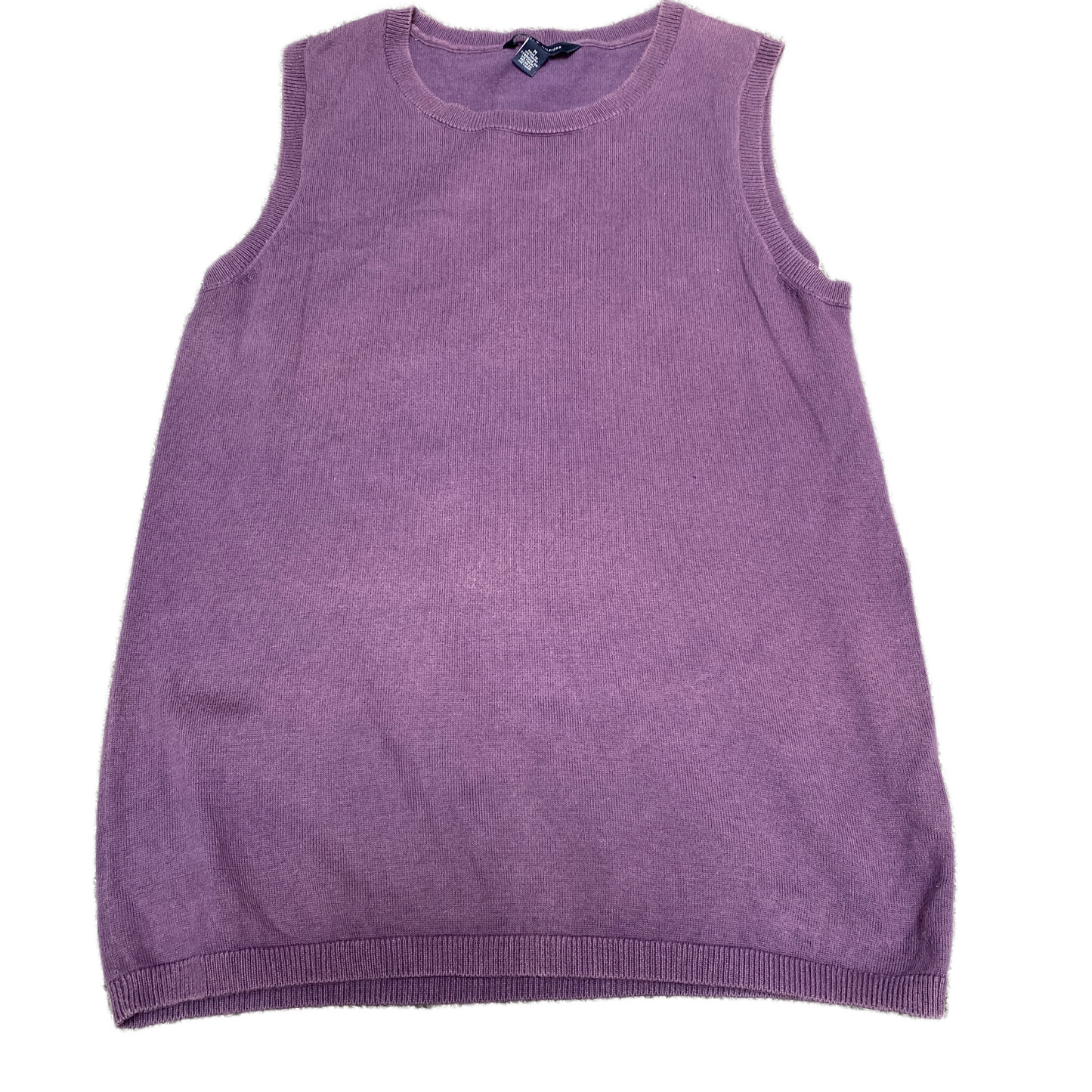 Tommy Hilfiger Jumper Girls Small Purple Knitted Sleeveless Crew Neck Pullover