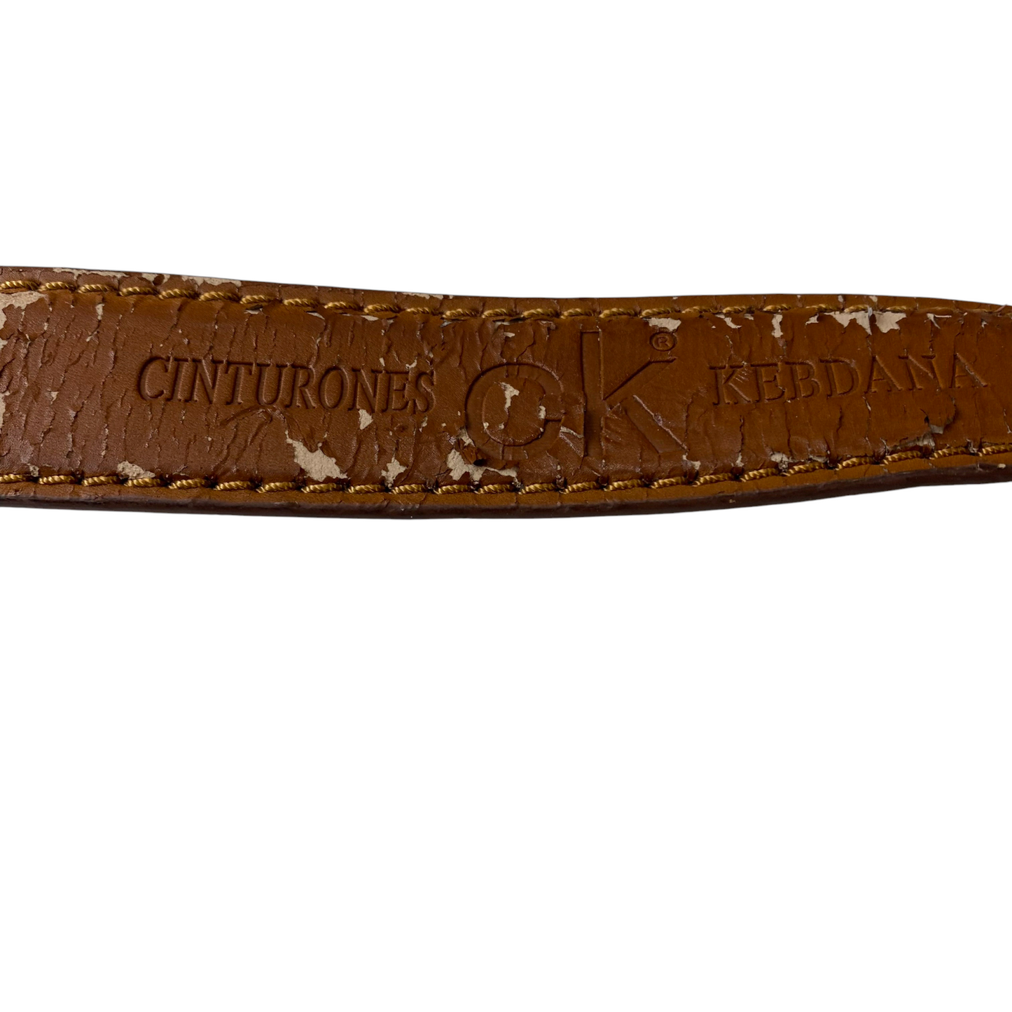 CK Cinturones Kebdana Waist Belt Mens Brown Leather Adjustable Buckle Size 41 in