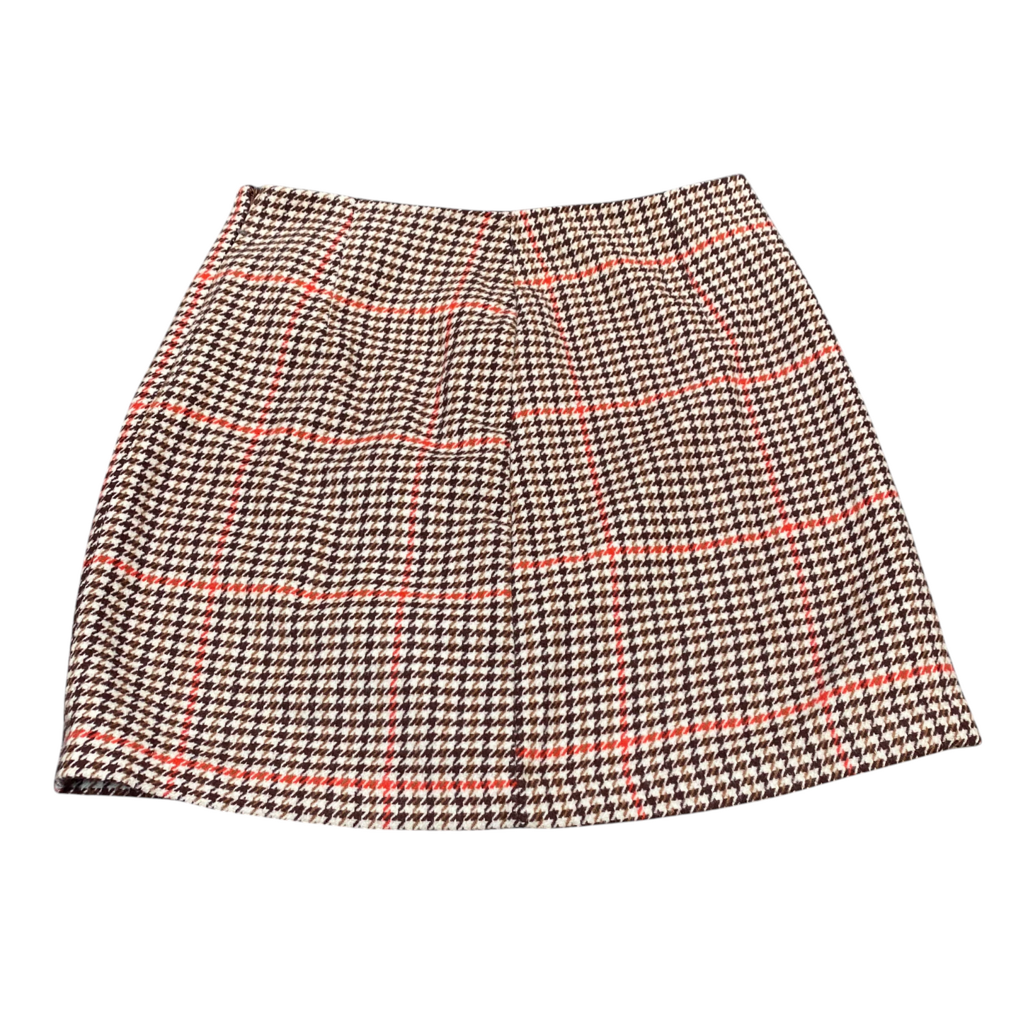 Blue Motion Straight & Pencil Skirt Womens L Brown Houndstooth Tweed Classic