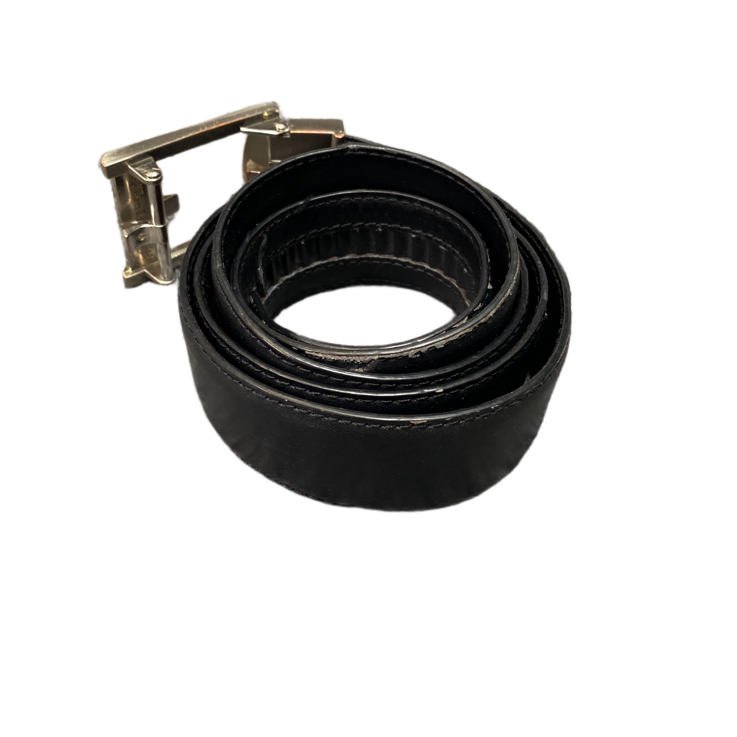 Jürgen Anders Collections Waist Belt Mens Black Leather Silver Buckle 47 inches