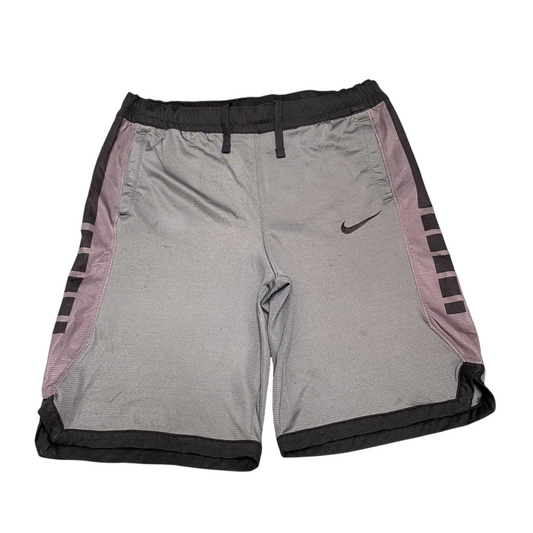 Nike Running Shorts Mens 31W Grey Dri Fit Swoosh Logo Elastic Waist Drawstring