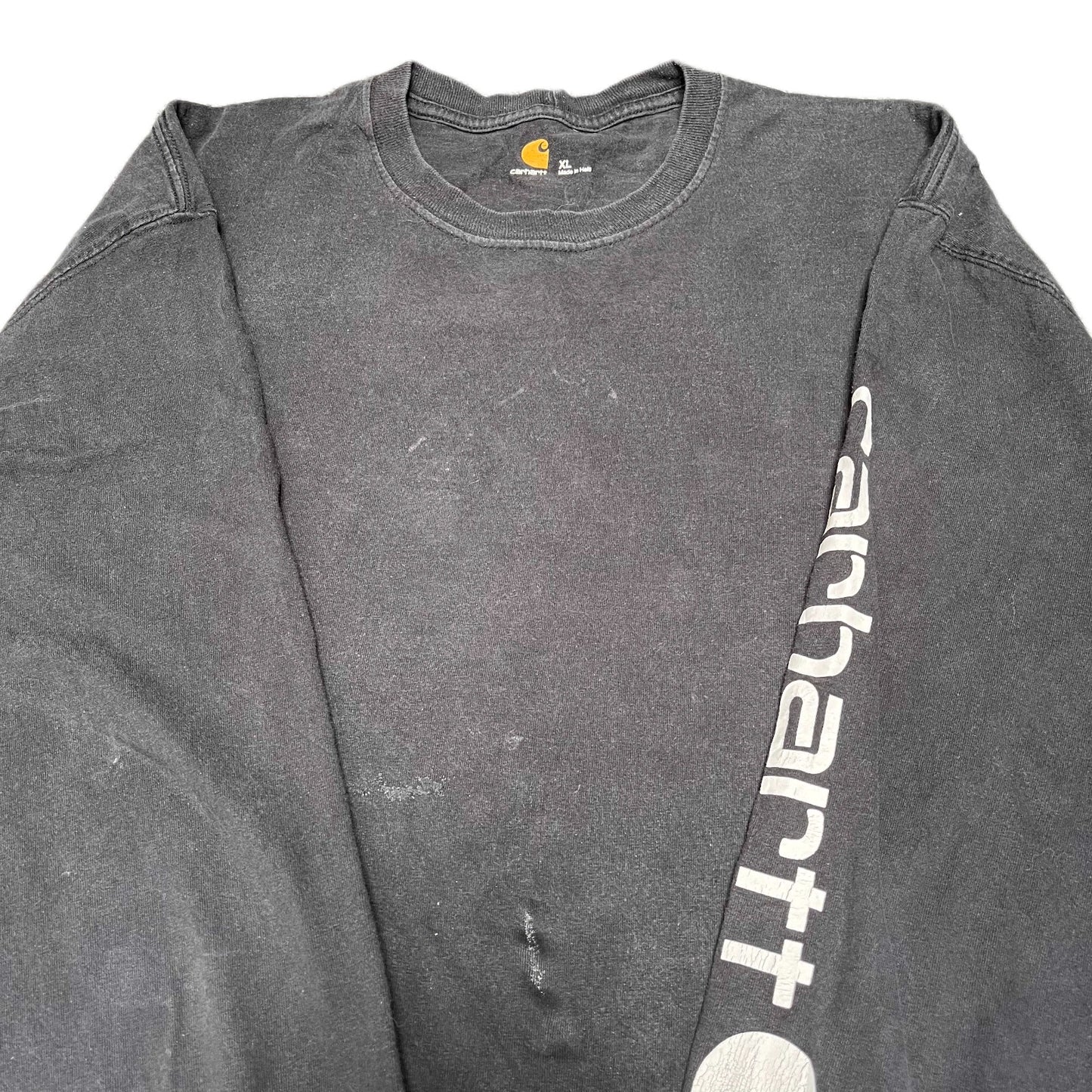 Carhartt T-Shirt Mens XL Black Relaxed Fit Long Sleeve Crew Neck Workwear Tee