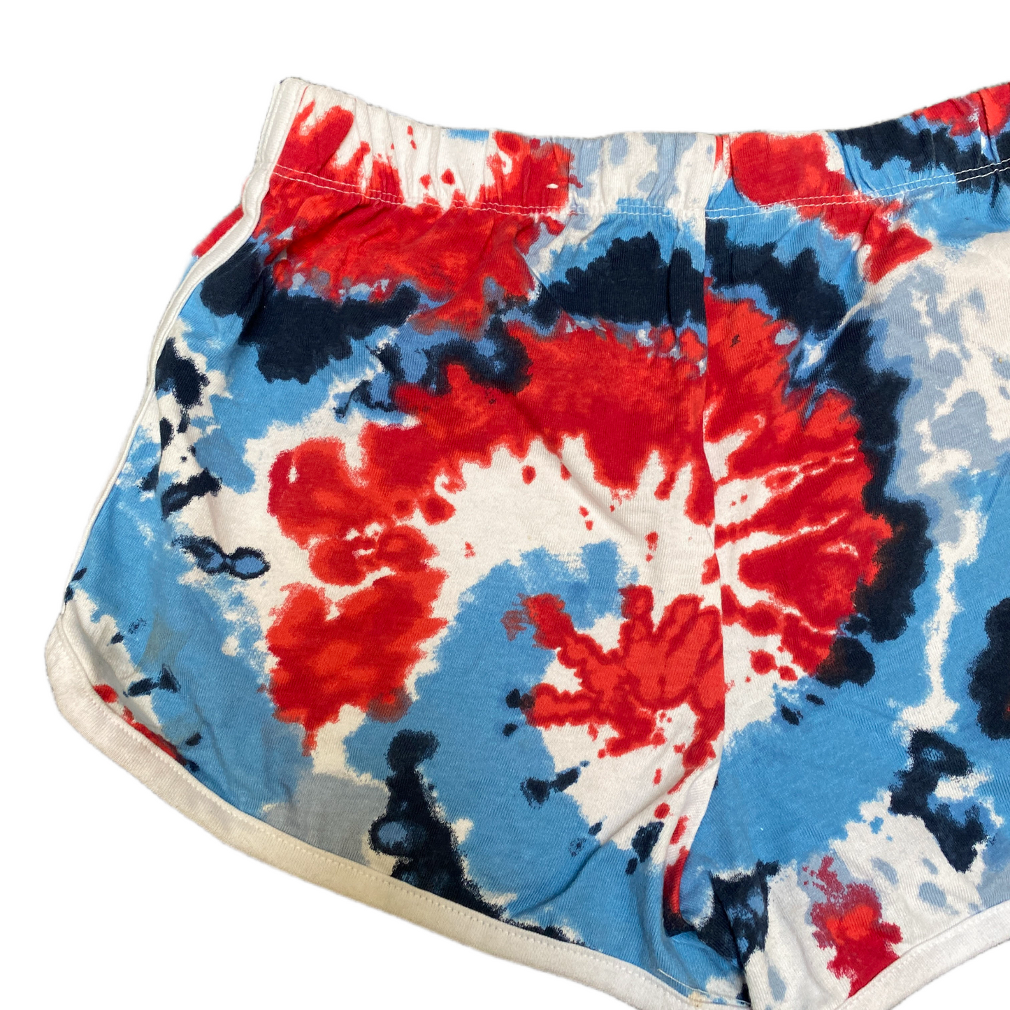 Running Sprinter Shorts Girls L 24" Waist Multi Tie Dye Athletic Gym Dolphin Hem