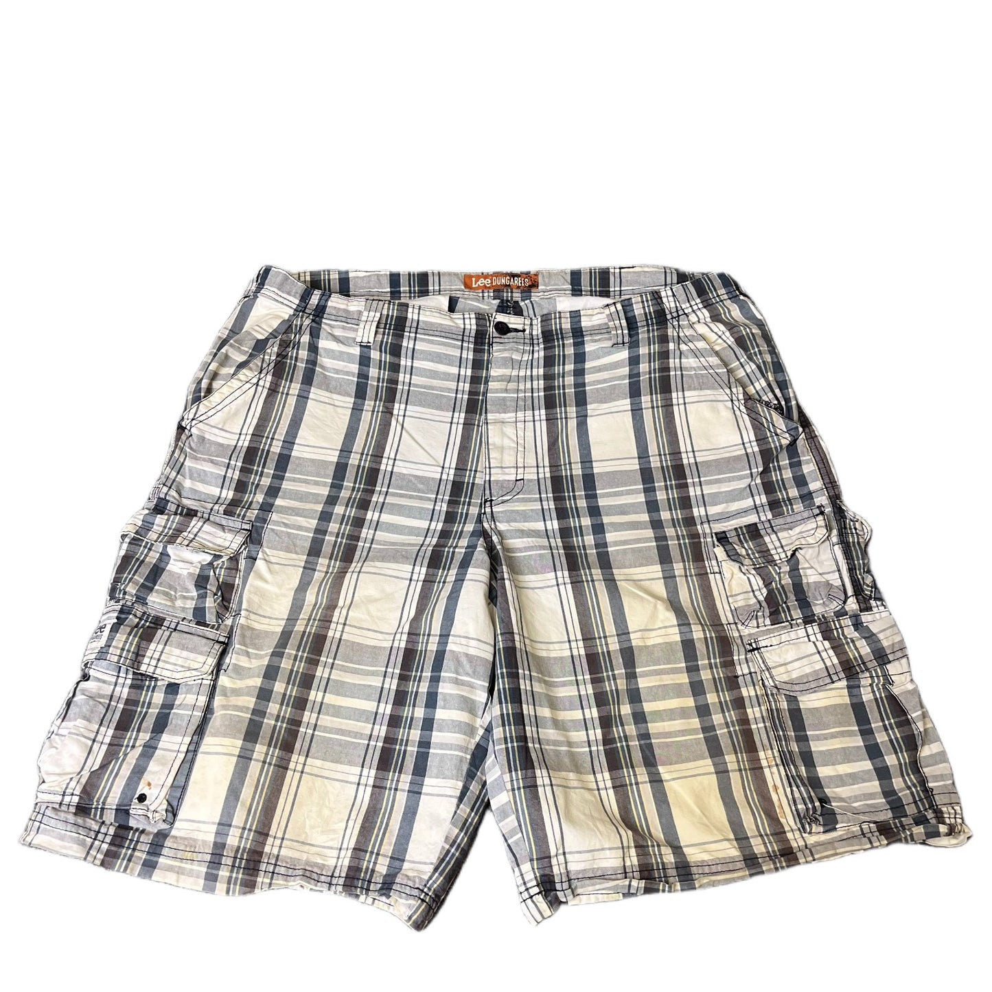 Lee Dungarees Cargo Shorts Fits as Mens XL 42" Waist Multi Plaid Hiking Outdoor
