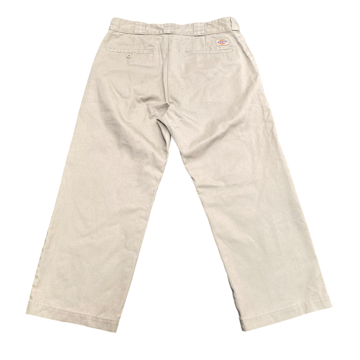 Dickies Trousers Mens Medium Beige Straight Fit Casual Slash Pockets Workwear