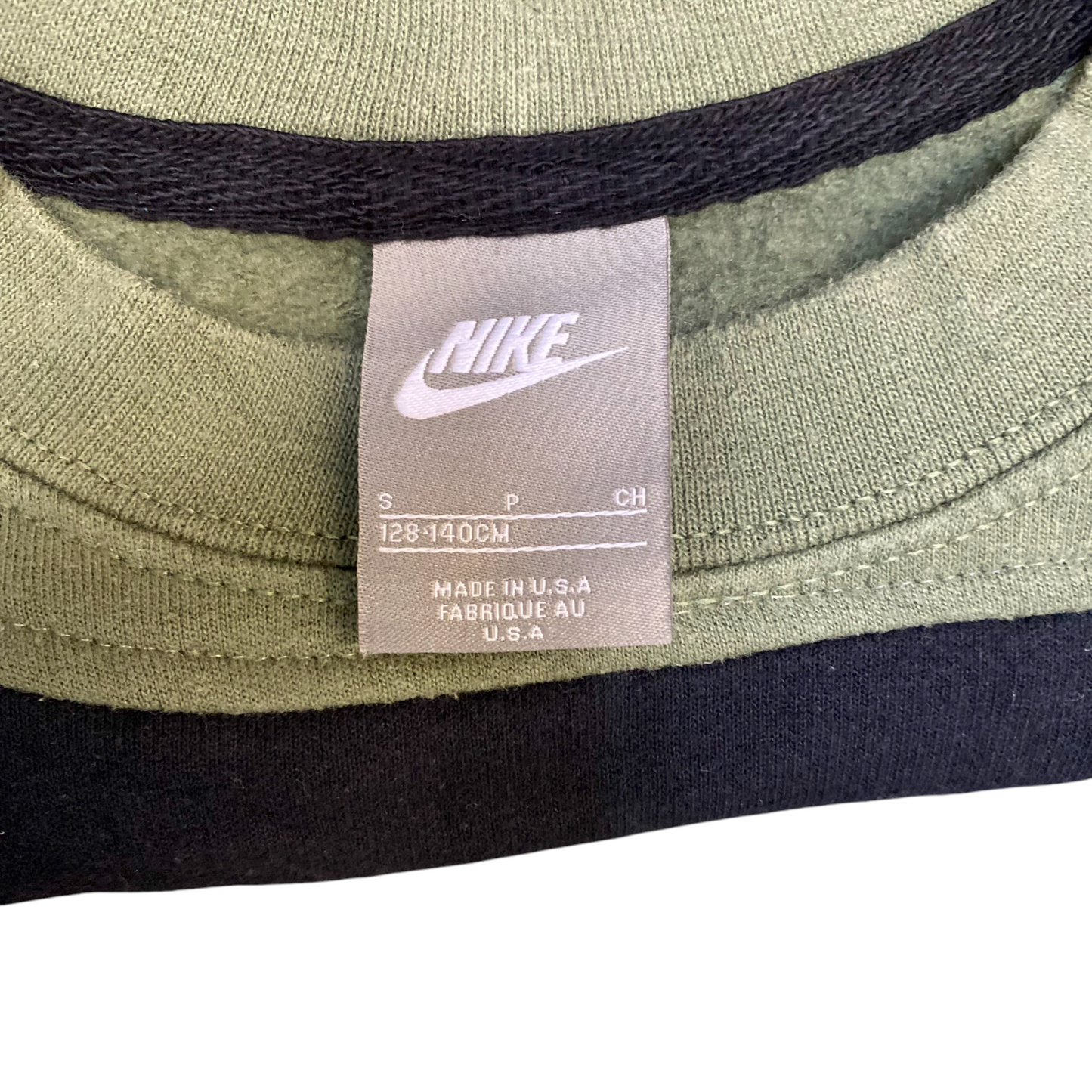 Nike Reworked Sweatshirt Men S Green Black Embroidered Spellout Logo Vintage Y2K
