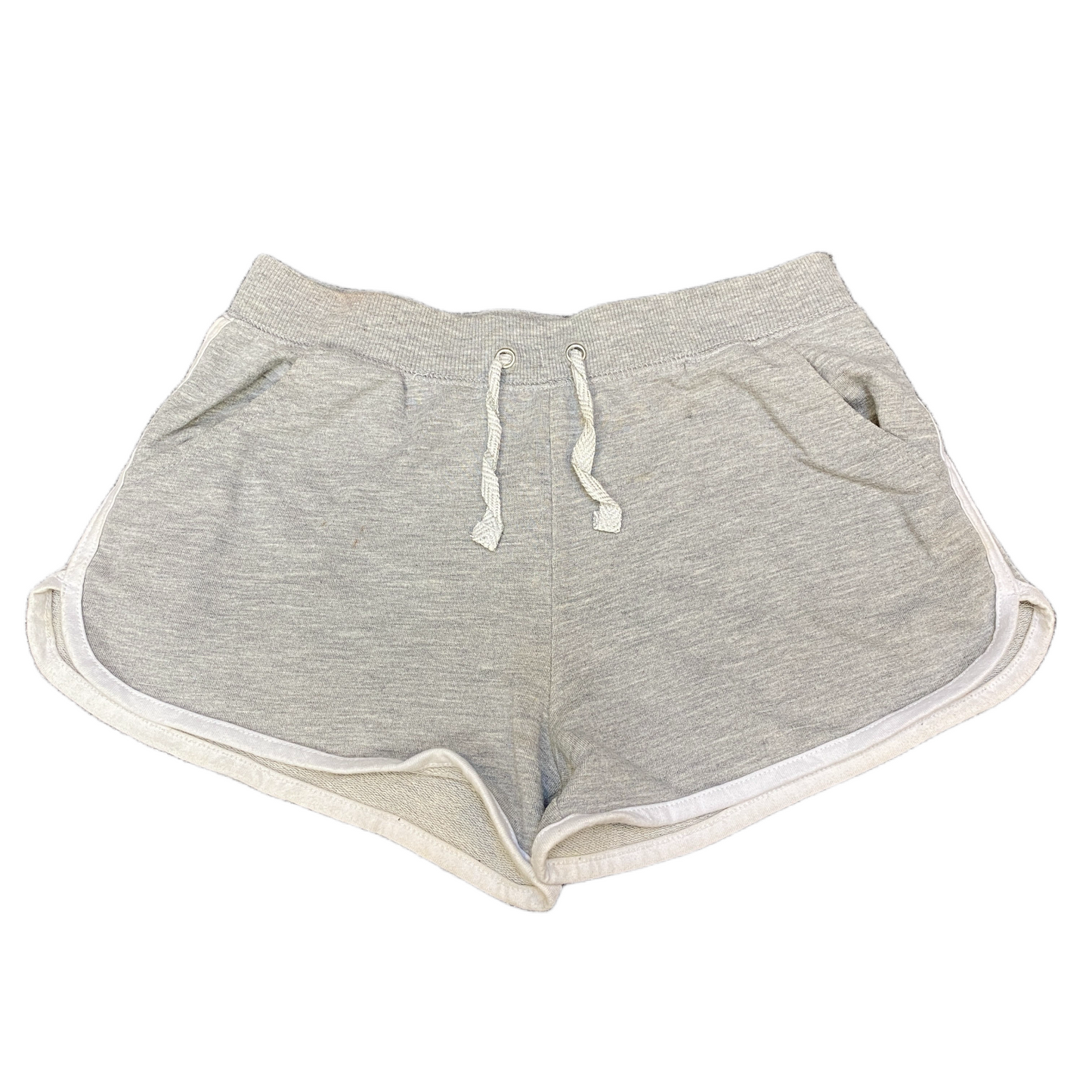 Running Sprinter Shorts Womens M 25" Waist Grey Athletic Gym Workout Dolphin Hem
