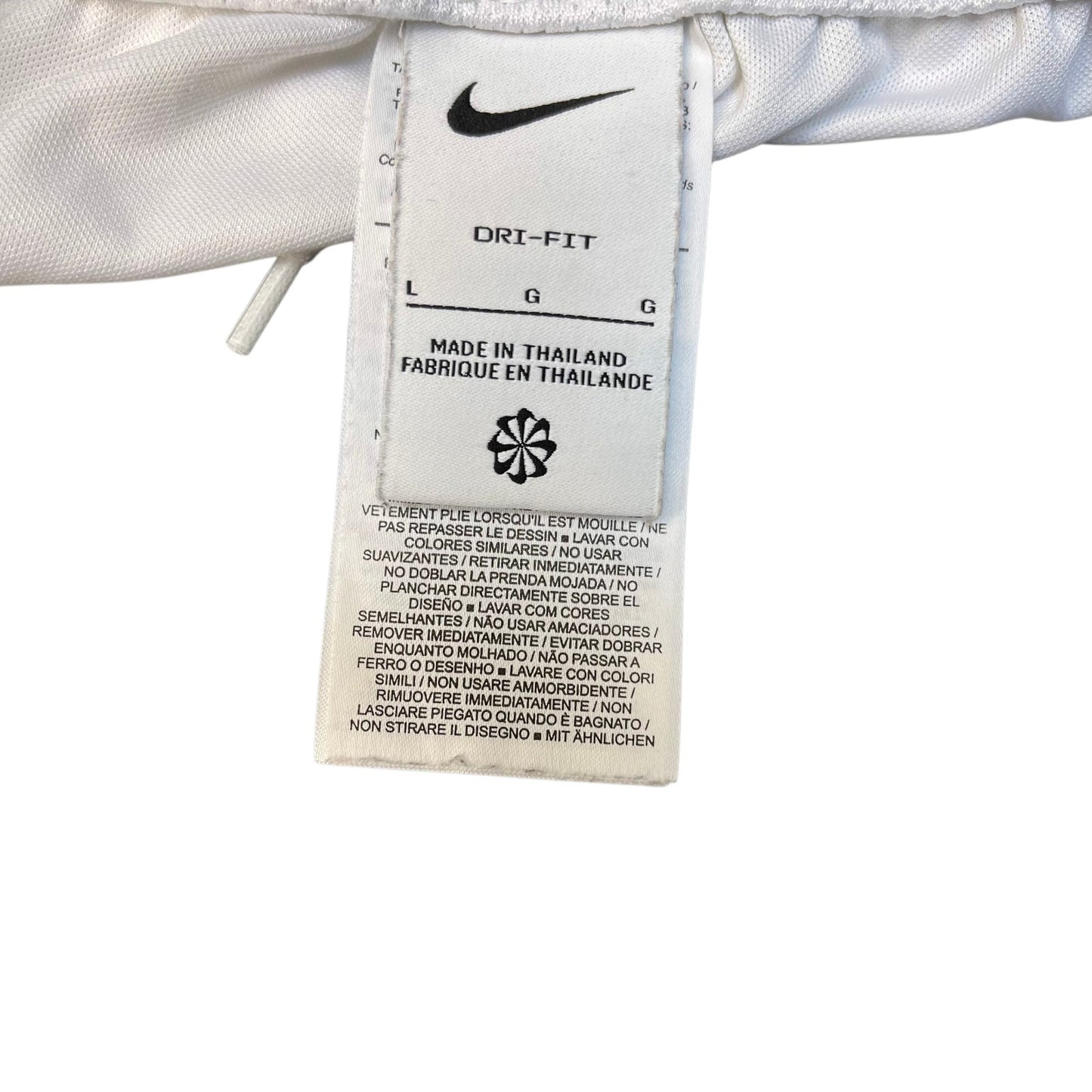 Nike Dri-FIT Soccer Shorts Womens L 31" Waist White Athletic Training Drawstring