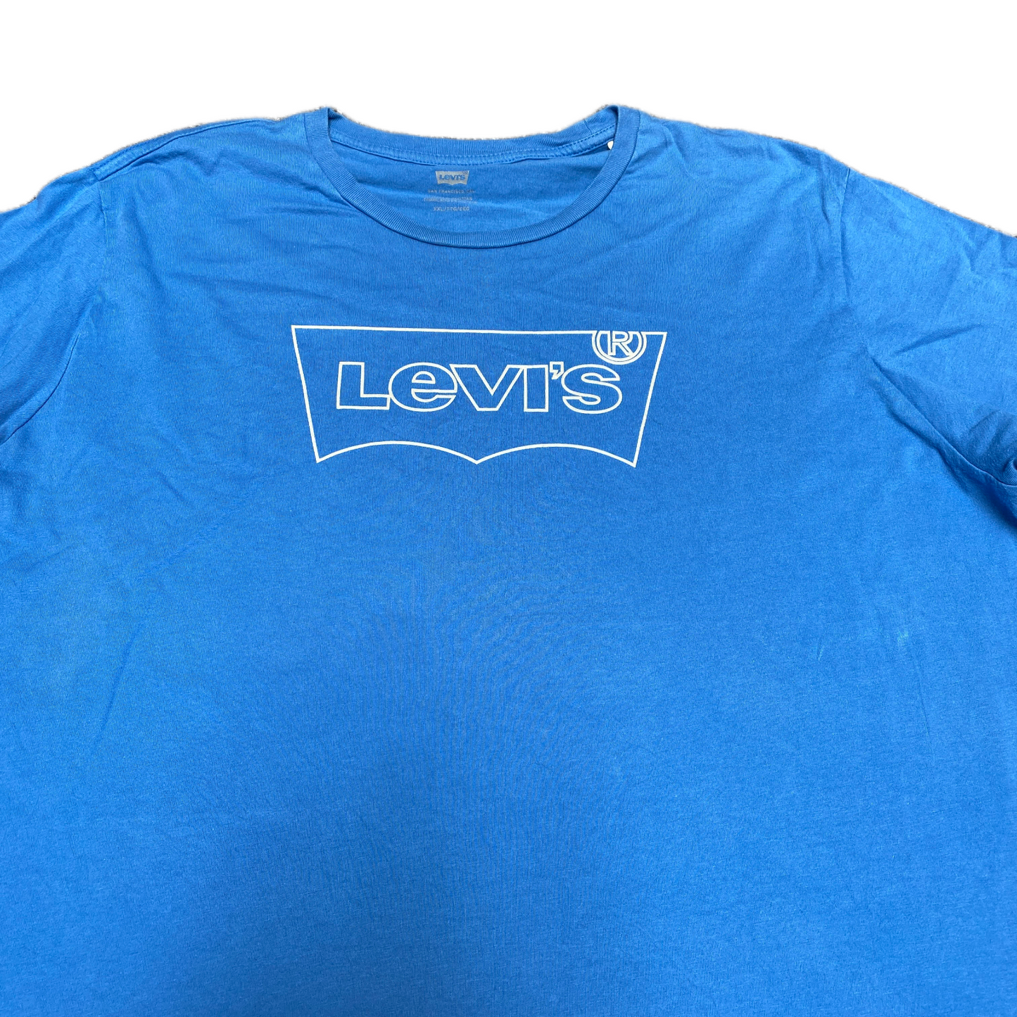 Levi's T-Shirt Mens 2XL Blue Graphic Logo Short Sleeve Crew Neck Pullover Tee