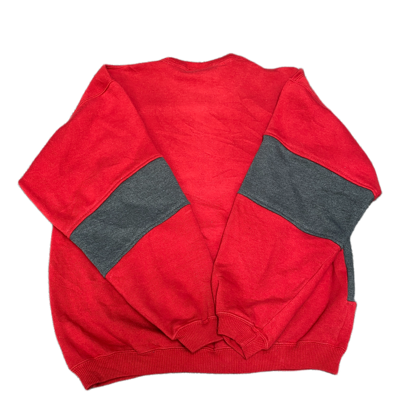 Nike Reworked Sweatshirt Mens M Red Grey Embroidered Spellout Logo Vintage Y2K