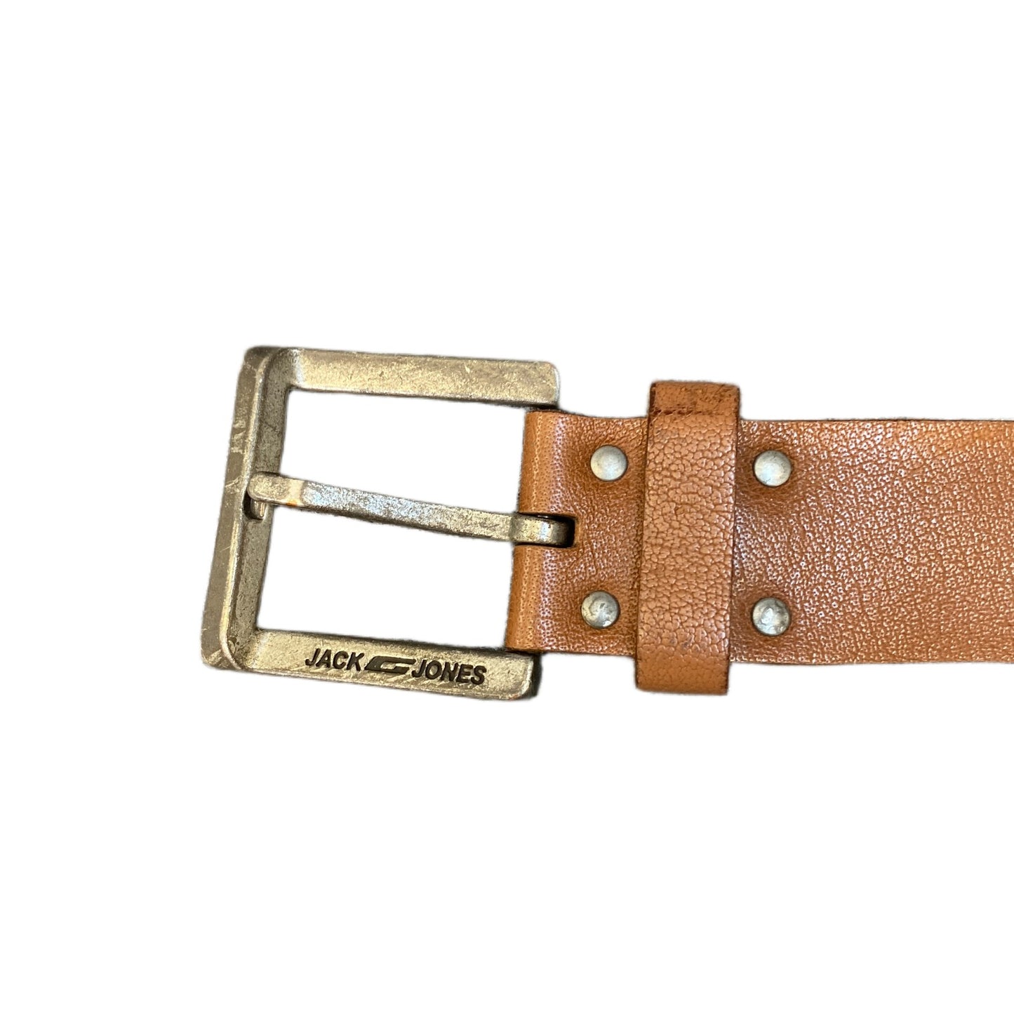 Jack & Jones Waist Belt Men Brown Leather Adjustable Silver Pin Buckle 43 inches