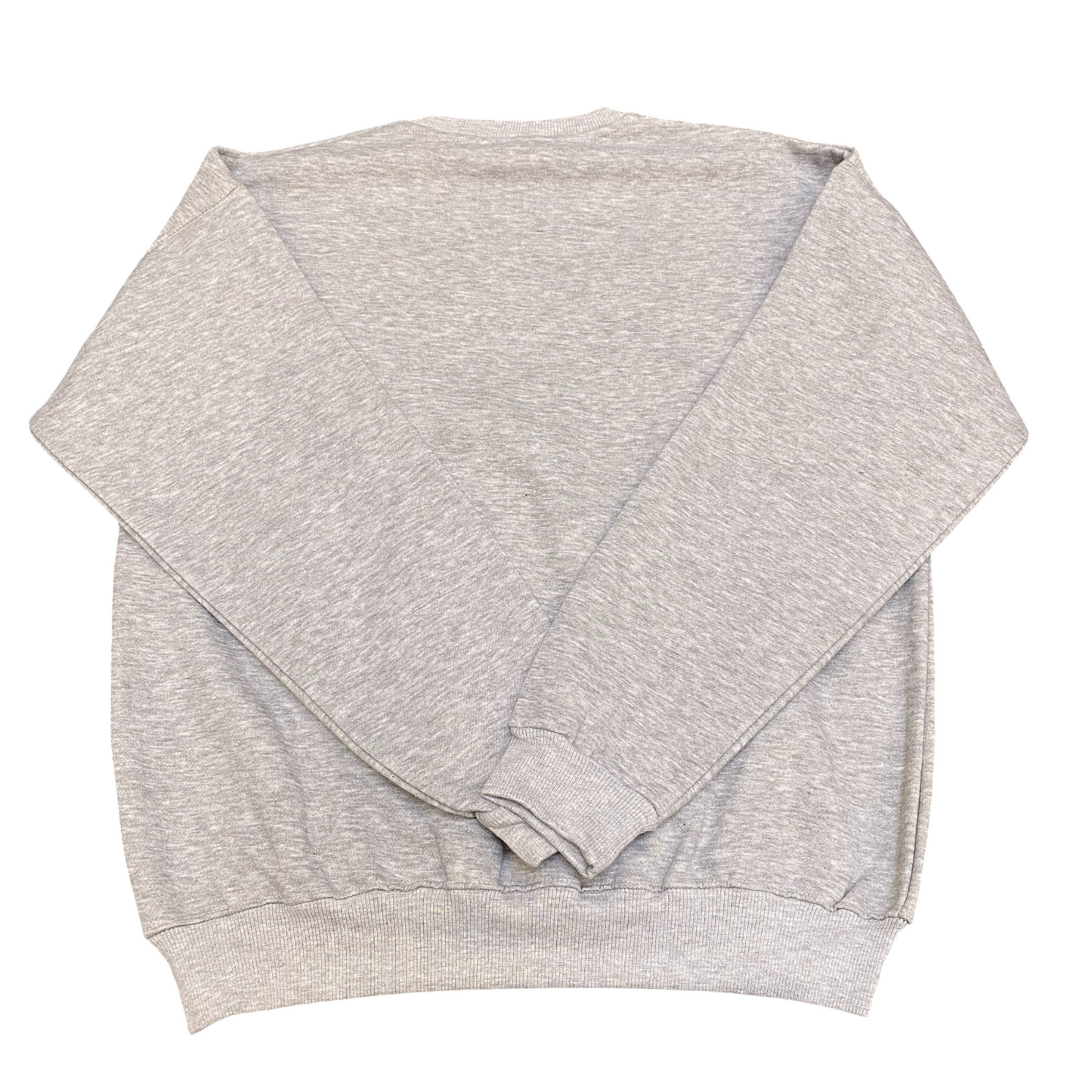 Nike Reworked Sweatshirt Mens Medium Grey Embroidered Spellout Logo Crew Neck
