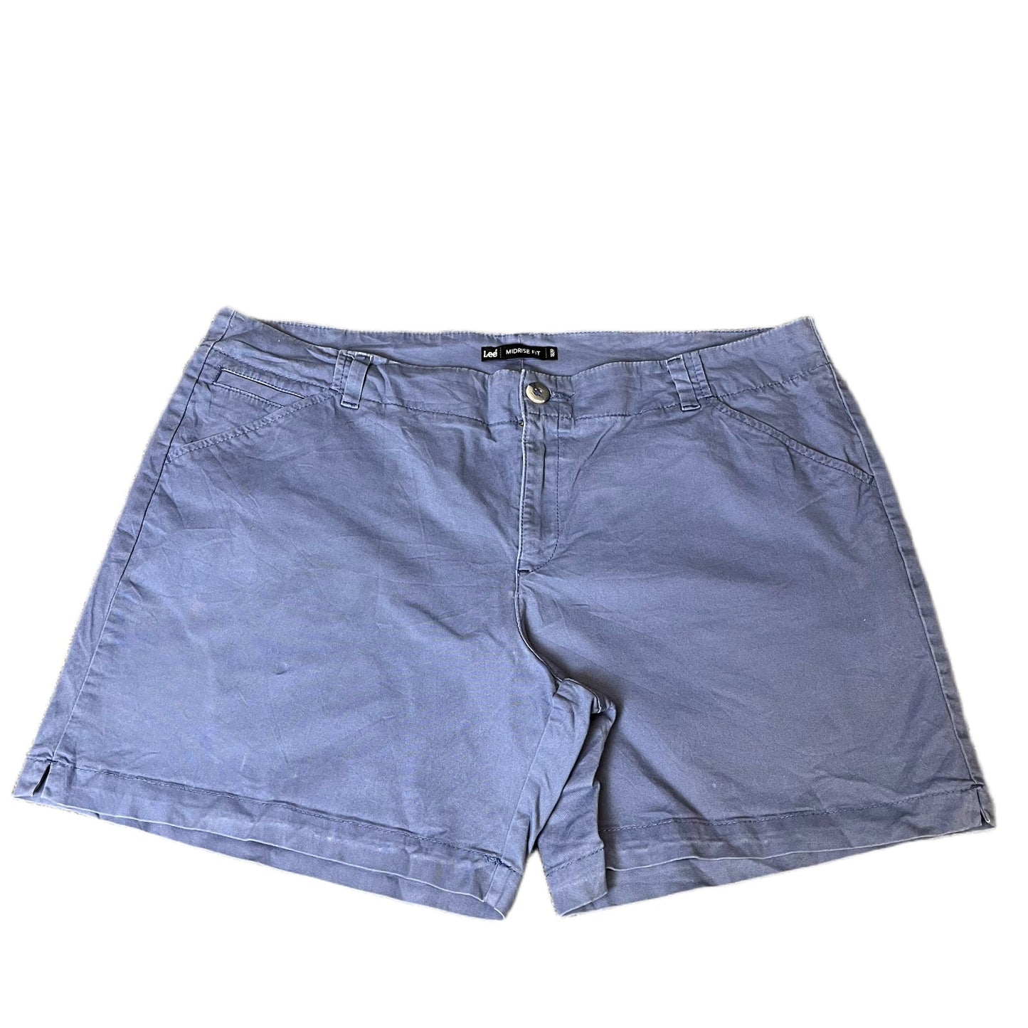 Lee Chino Shorts Fits as Womens 2XL 41" Waist Blue Mid Rise Fit Stretch Outdoor