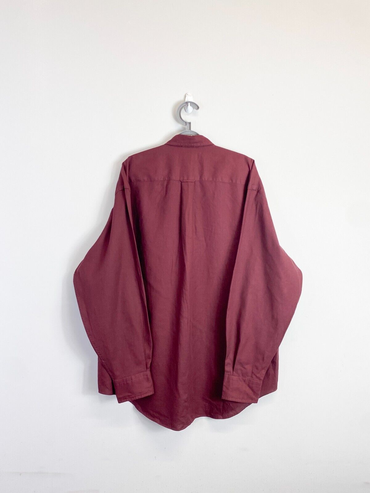 Nautica Shirt Mens Large Deep Reddish Cotton Long Sleeve Collared Button Down