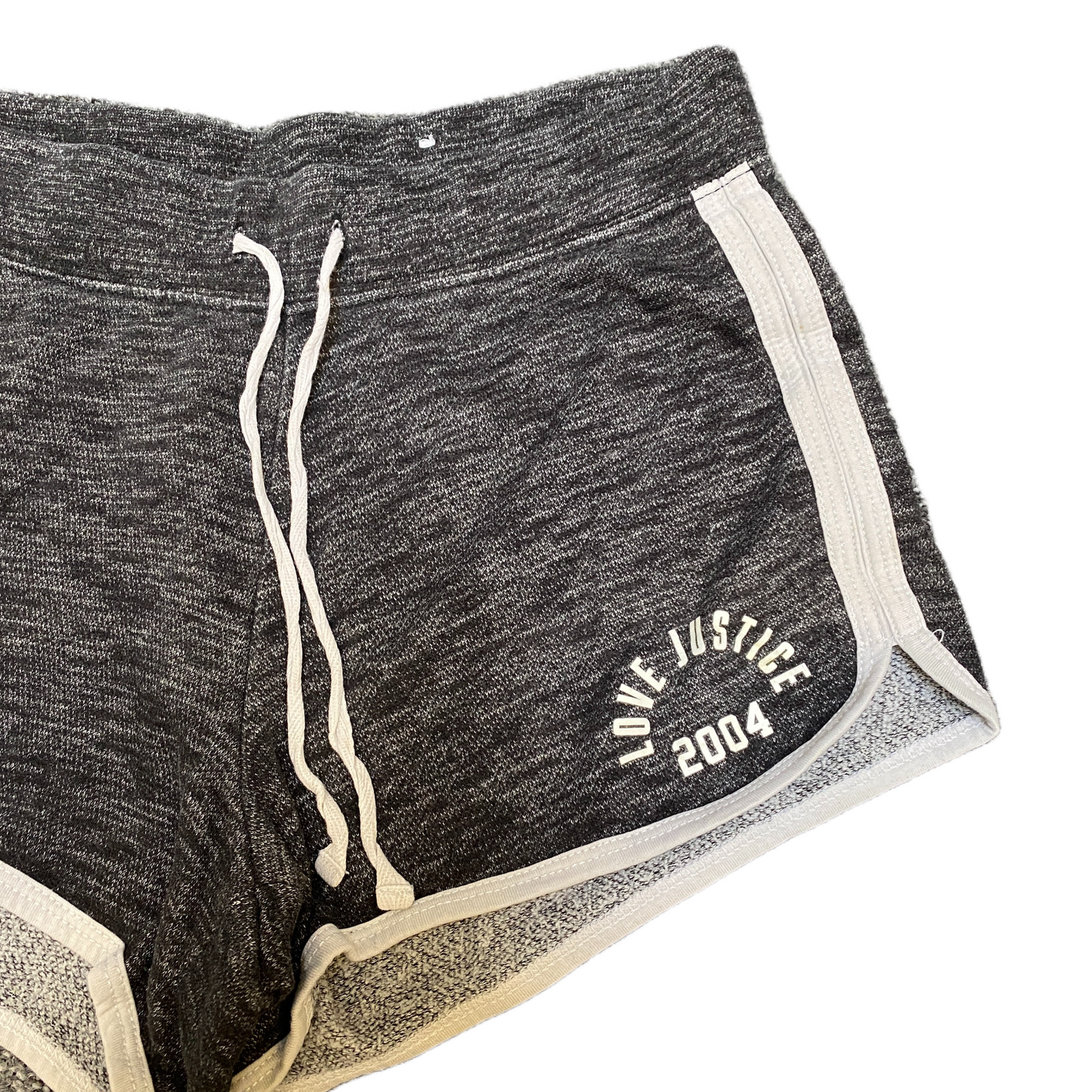 Running Sprinter Shorts Womens M 25" Waist Grey Athletic Gym Workout Dolphin Hem