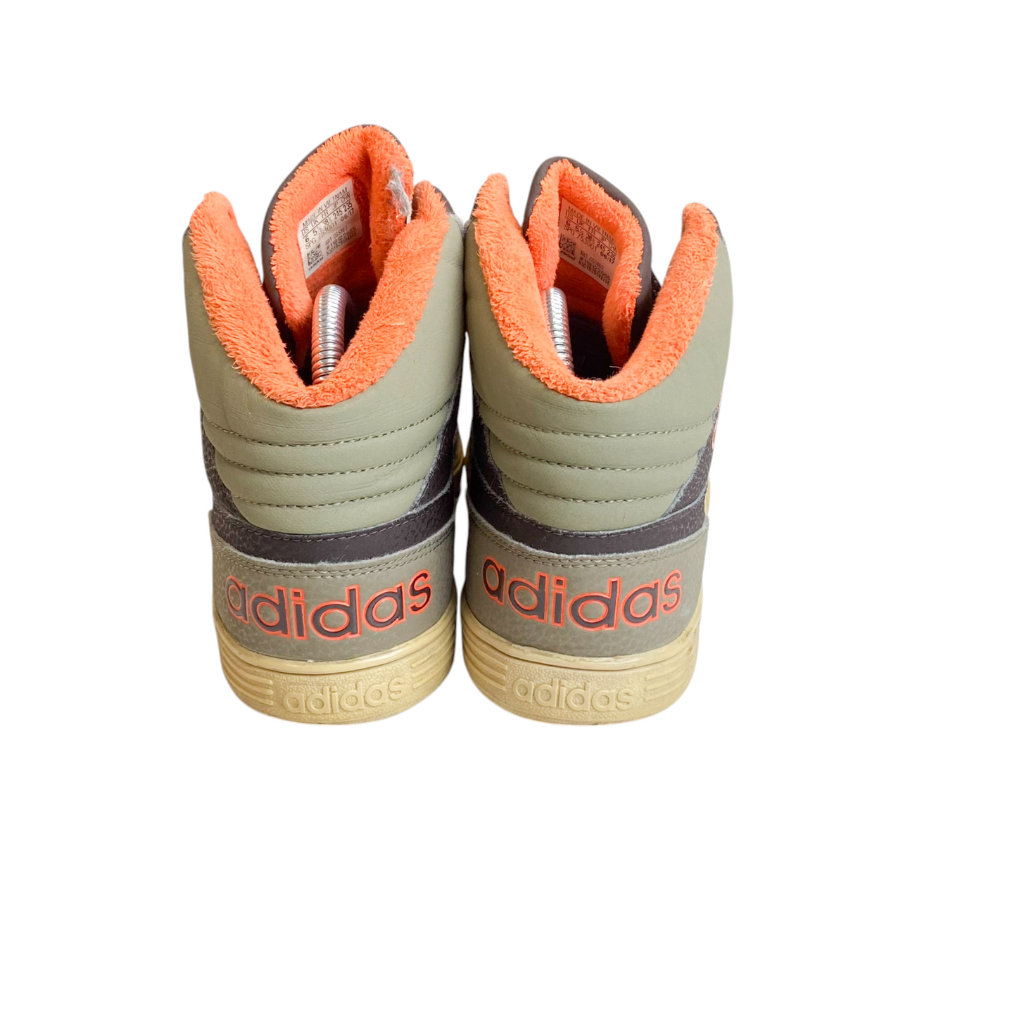 adidas Running Shoes Men's UK 5.5 Black Olive Striped Mid Top Comfort Lace-Up