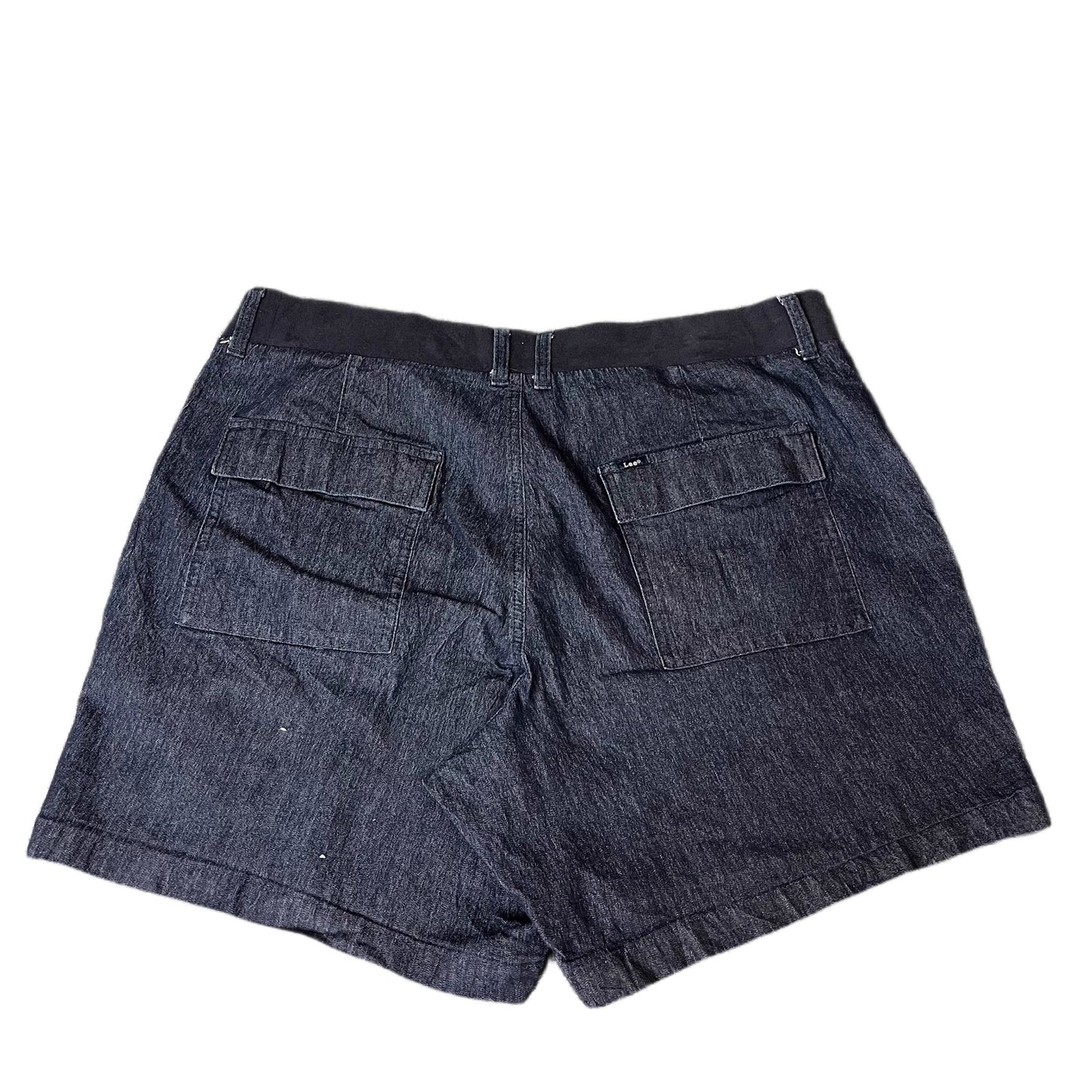 Lee Denim Shorts Fits as Womens 2XL 38" Waist Dark Blue Utility Elastic Waist