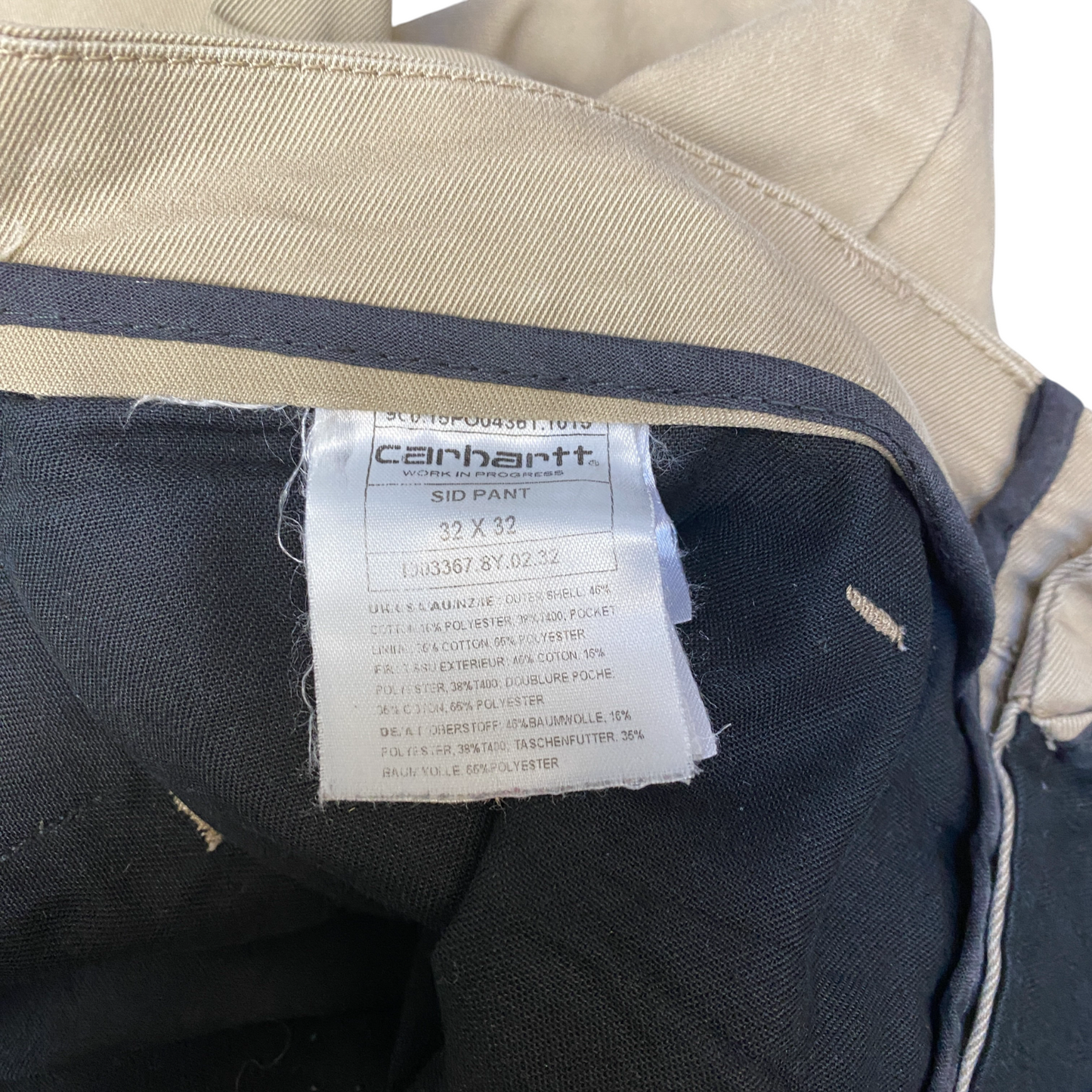 Carhartt Sid Pants Mens Medium Beige Stretch High Waisted Slim Fit Straight Leg