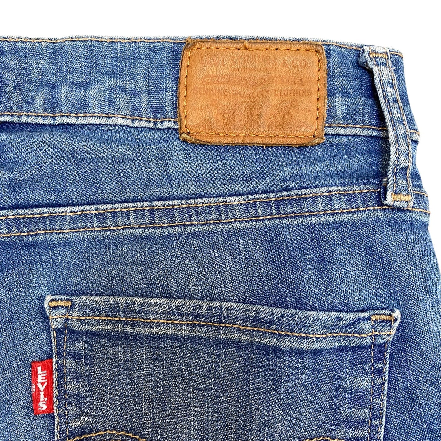 Levi's Jeans Fits as Womens 26" Waist Blue Denim Single Stitch High Rise Skinny
