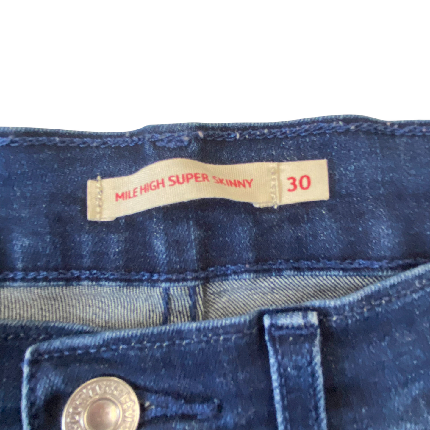 Levi's Jeans Womens Large Blue Denim Mile High Super Skinny Fit Pockets Outdoor