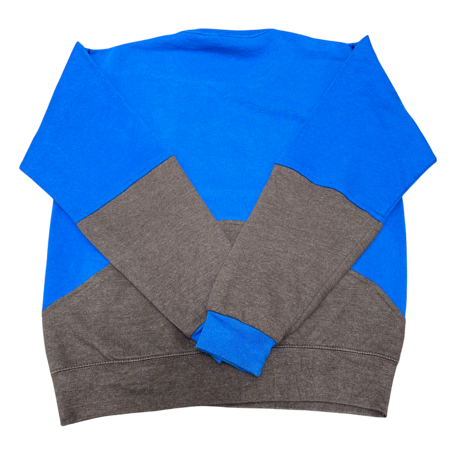 Nike Reworked Sweatshirt Mens Medium Blue Grey Embroidered Spellout Logo Y2K