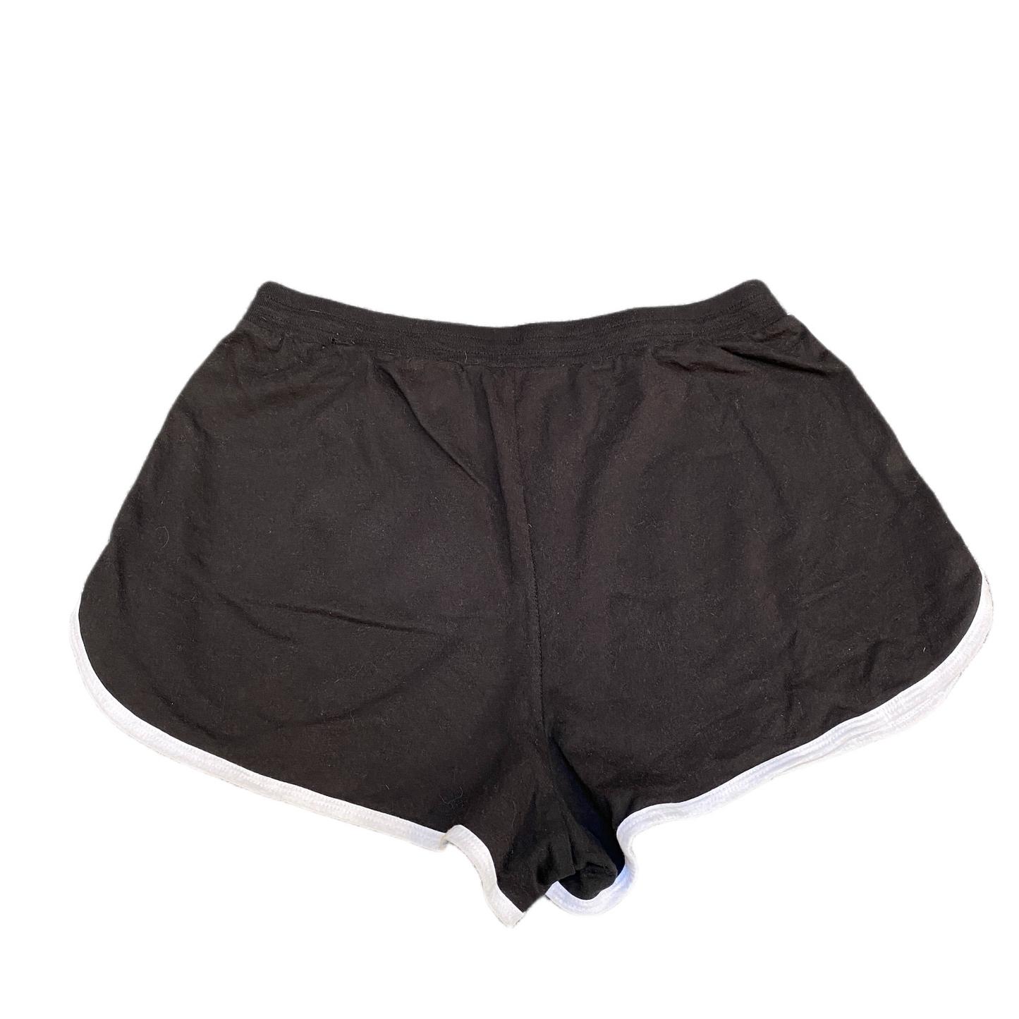 Running Sprinter Shorts Women L 28" Waist Black Athletic Gym Workout Dolphin Hem