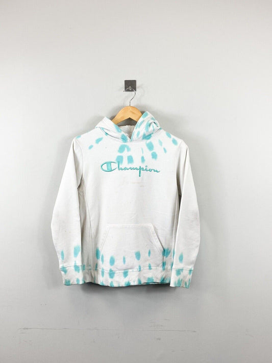 Champion Hoodie White and Blue Womens L