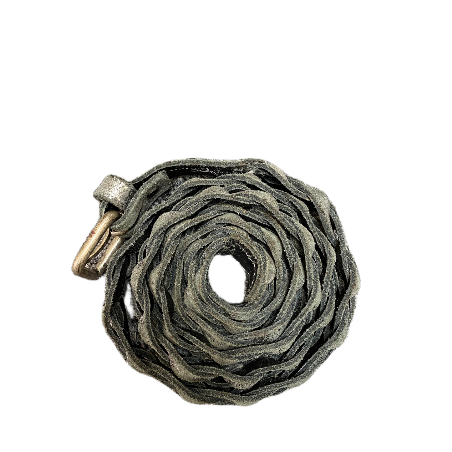 Bonprix Waist Belt Men Grey Leather Adjustable Silver Pin Buckle 44.5 Inches