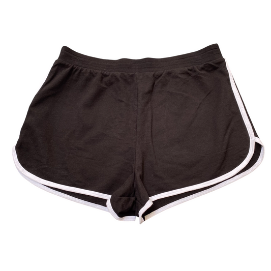 No Boundaries Sprinter Running Shorts Womens L Black Elastic Waist Dolphin Hem