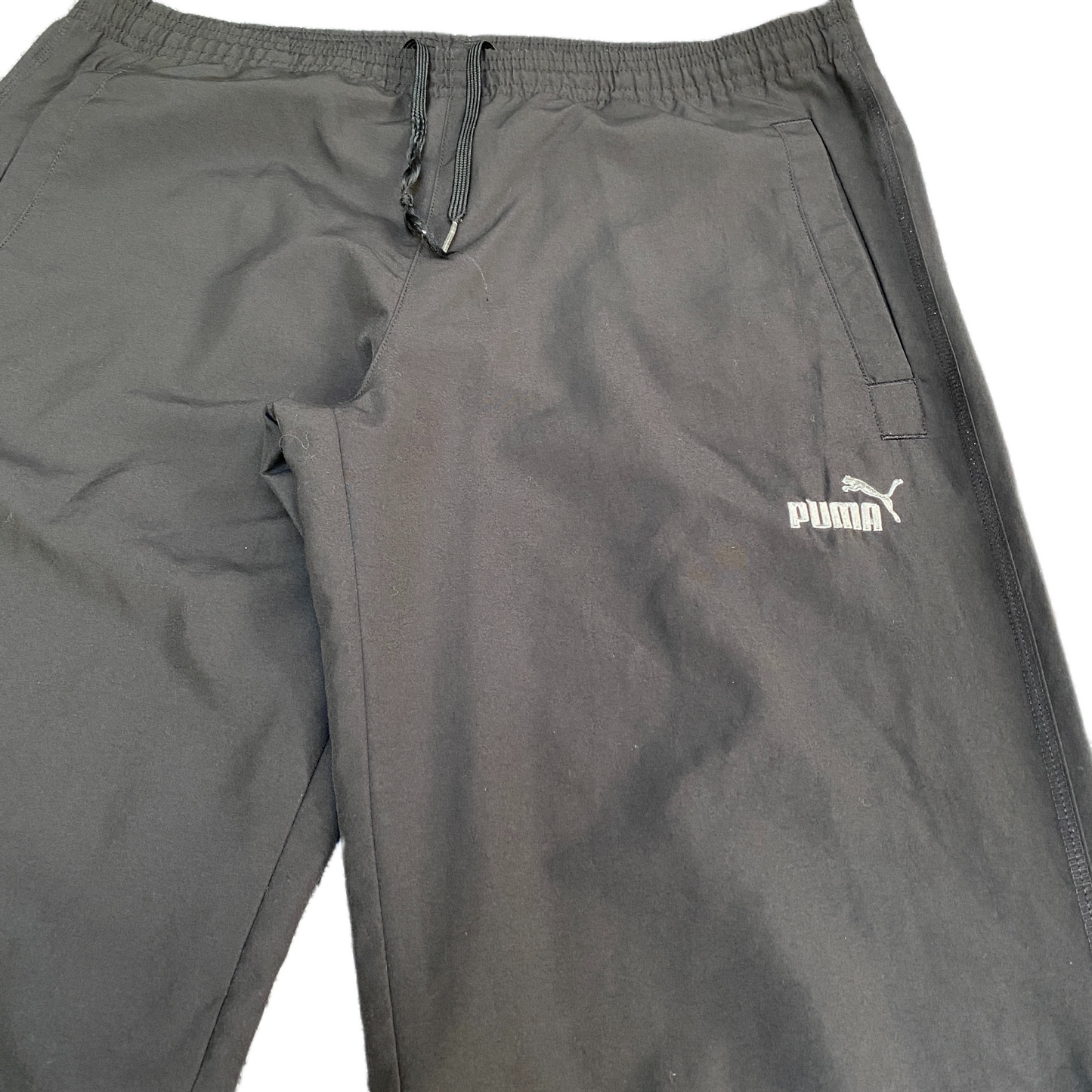 PUMA Track Pants Fits as Mens 34" Waist Black Athletic Workout Gym Trousers